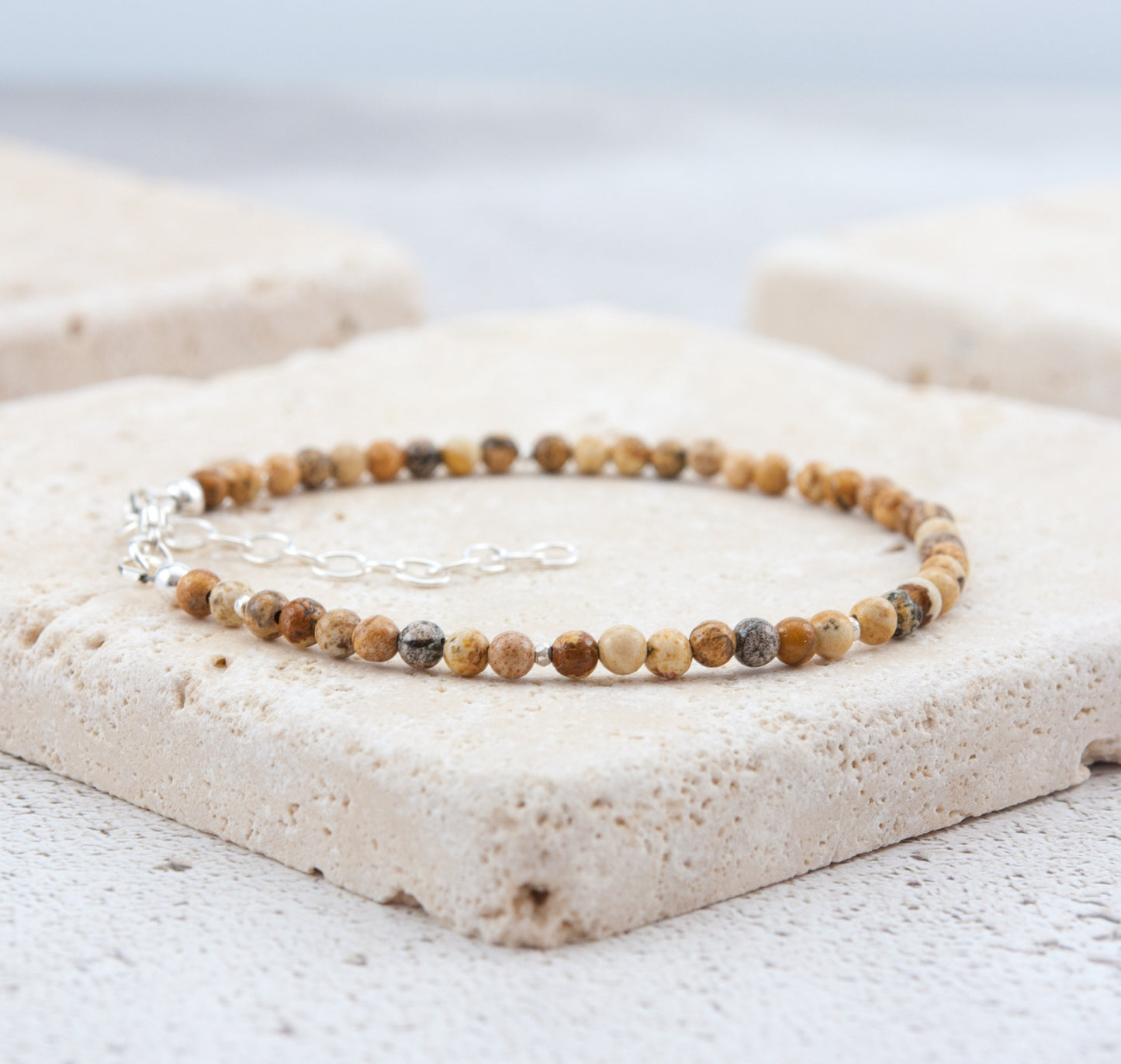 Dainty Picture Jasper Gemstone Bracelet