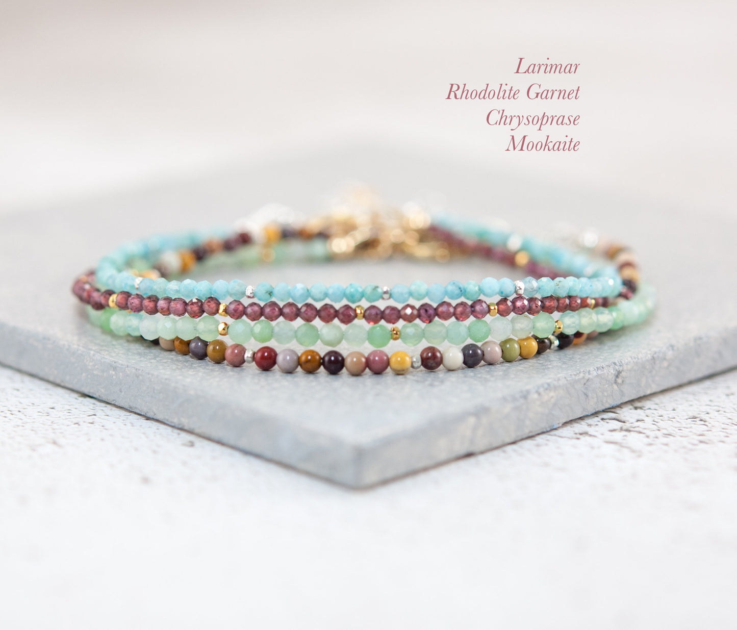 Dainty Mookaite Gemstone Bracelet