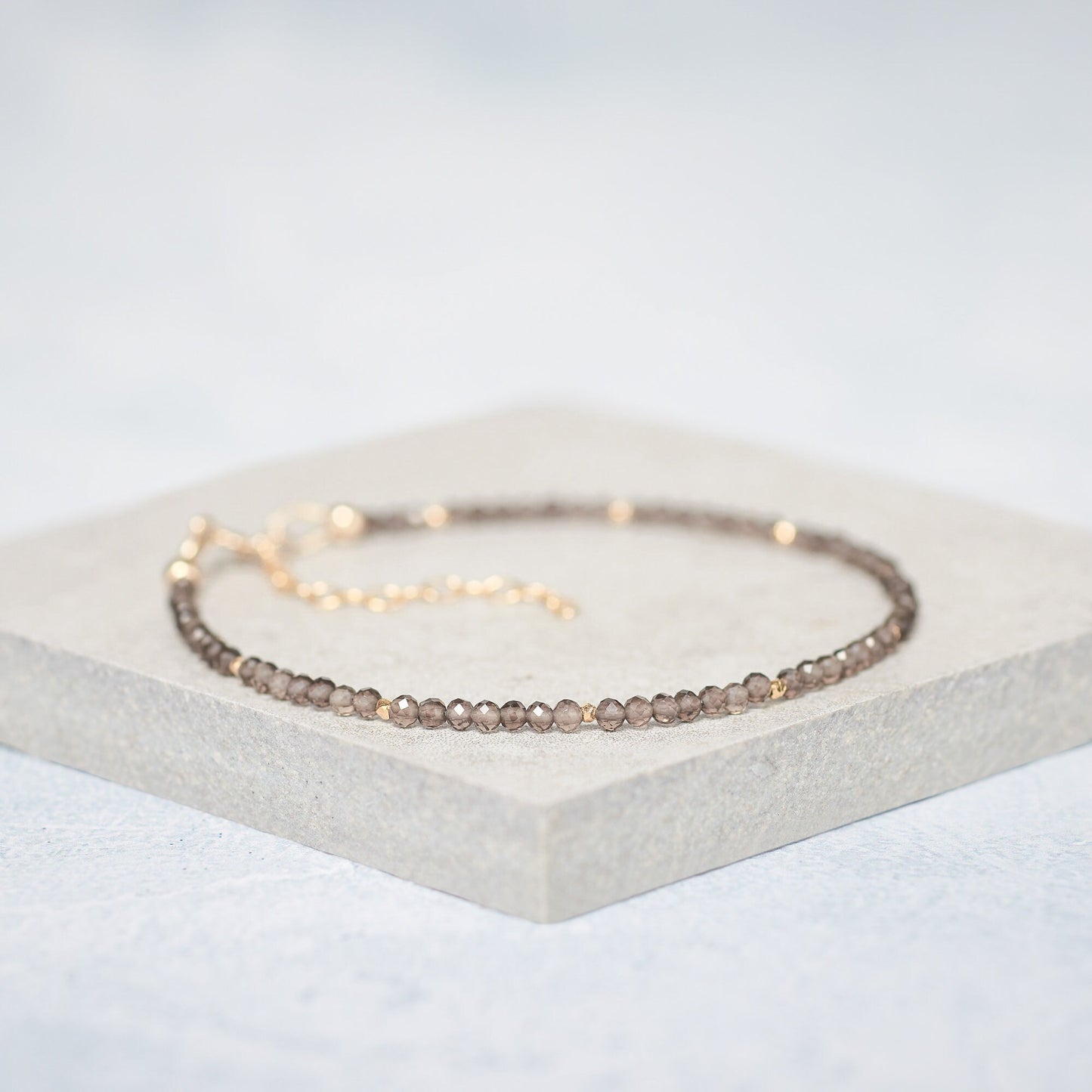 Dainty Smoky Quartz Gemstone Bracelet