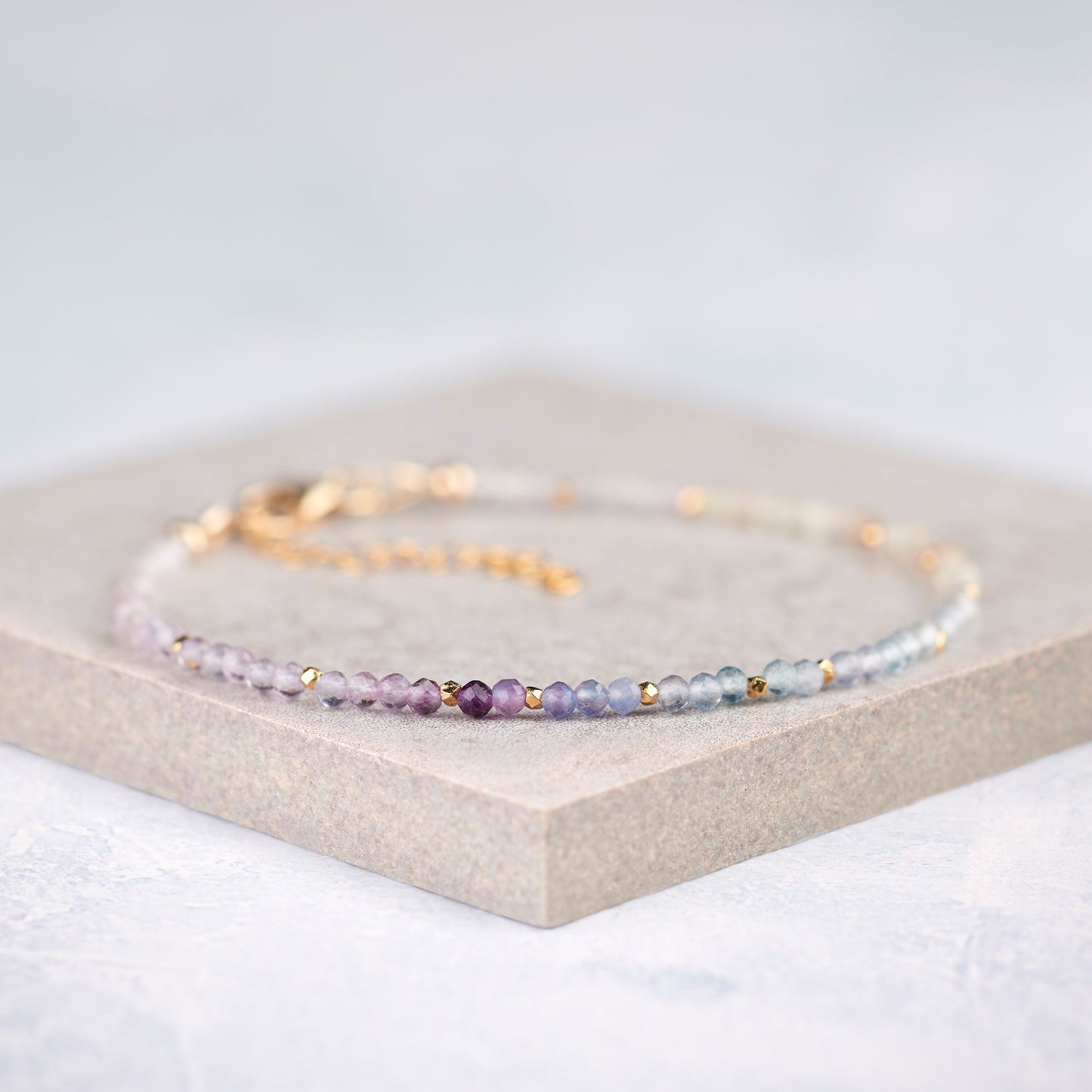 Dainty Fluorite Ombre Shaded Gemstone Bracelet