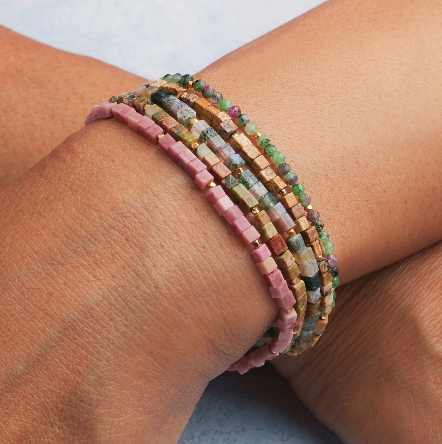 Dainty Ruby Zoisite Gemstone Bracelet