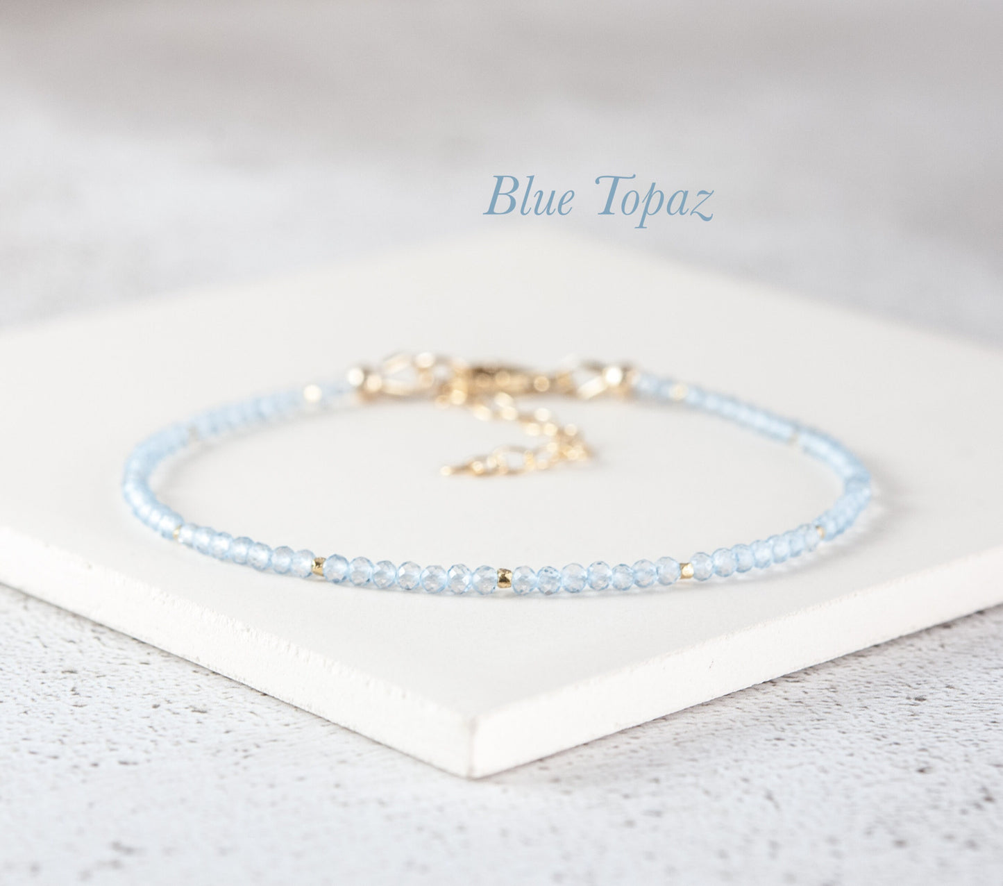 Dainty Sky Blue Topaz Gemstone Bracelet