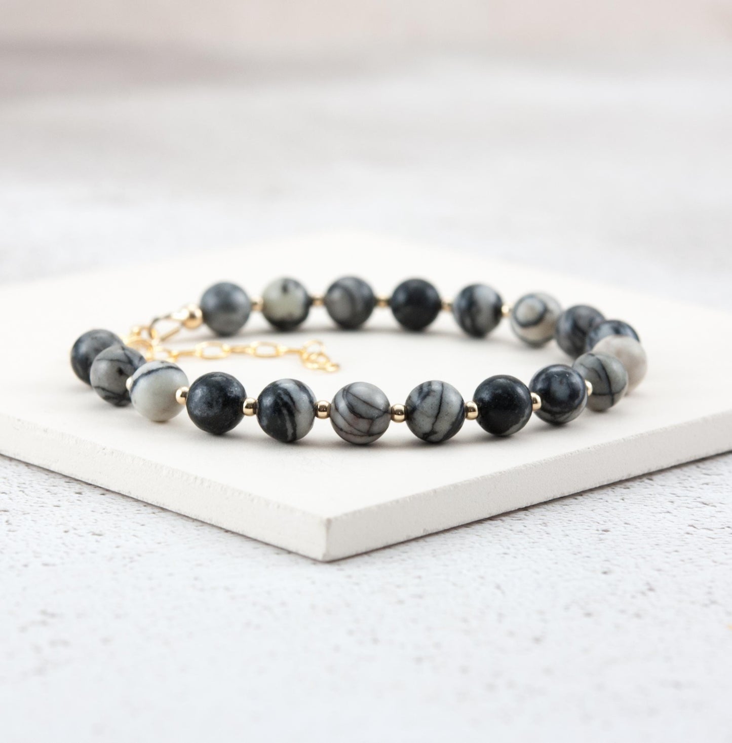 Netstone / Spider Web Jasper Gemstone Bracelet
