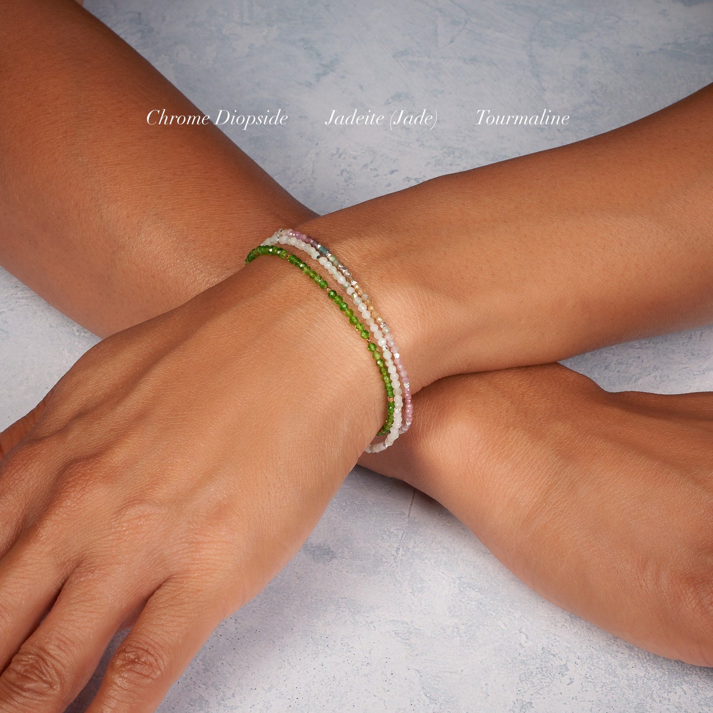 Dainty Jadeite Gemstone Bracelet (2mm)