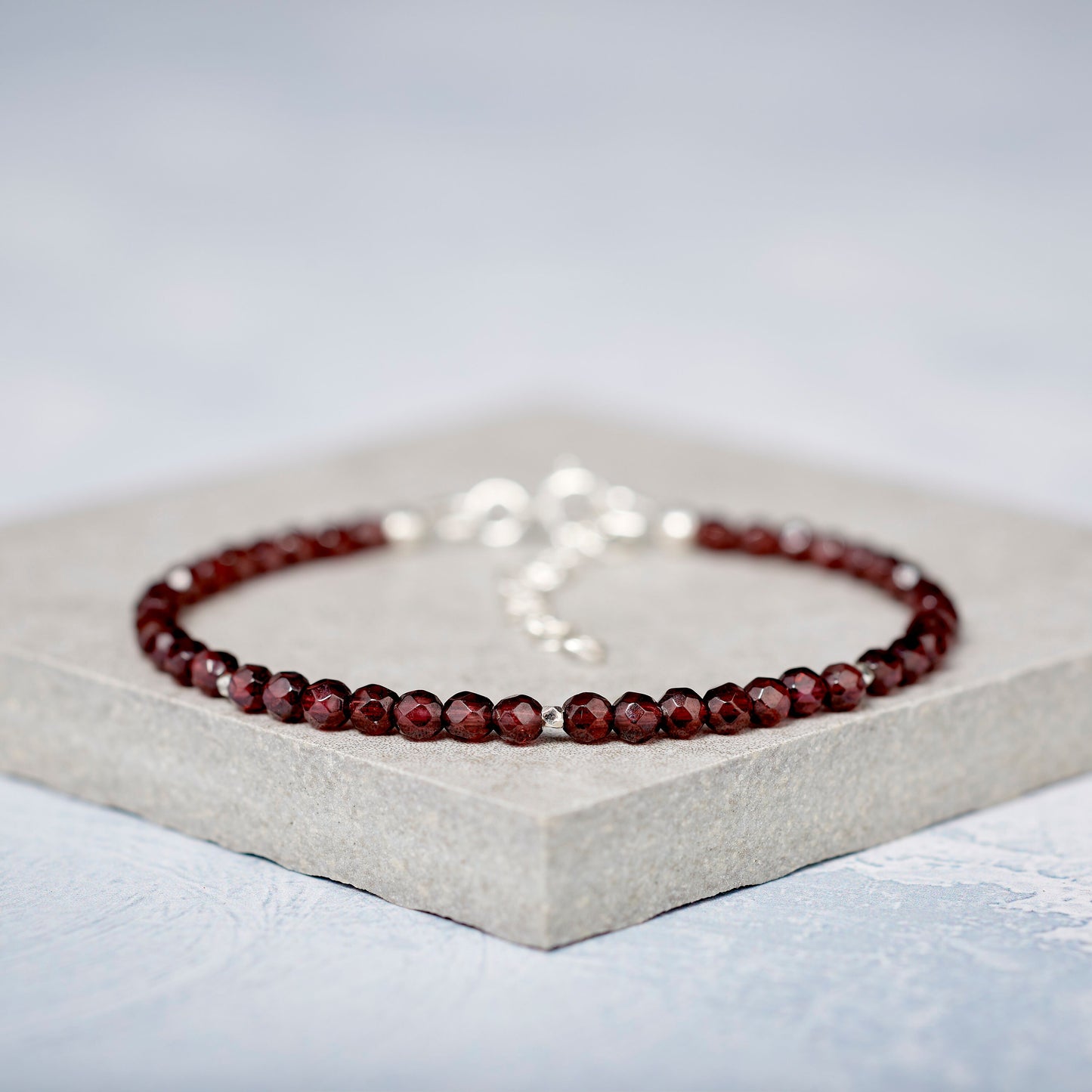 Dainty Red Garnet Dainty Gemstone Necklace