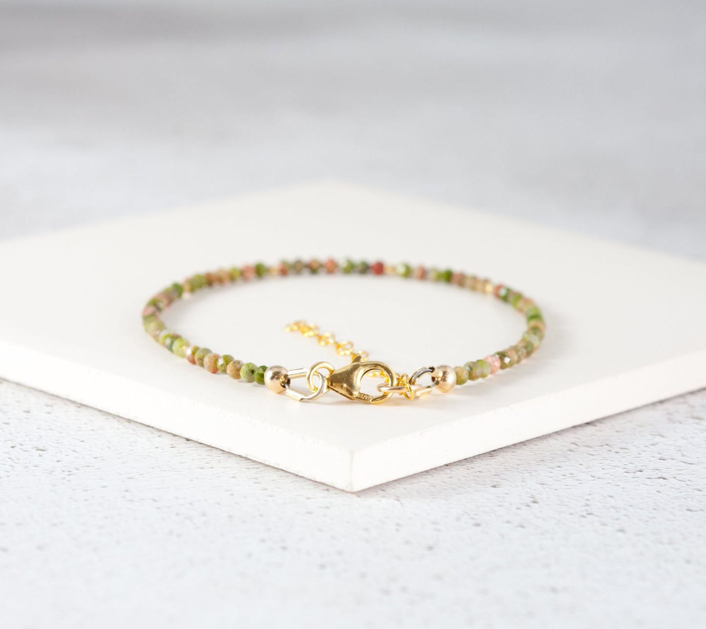 Dainty Unakite Gemstone Bracelet