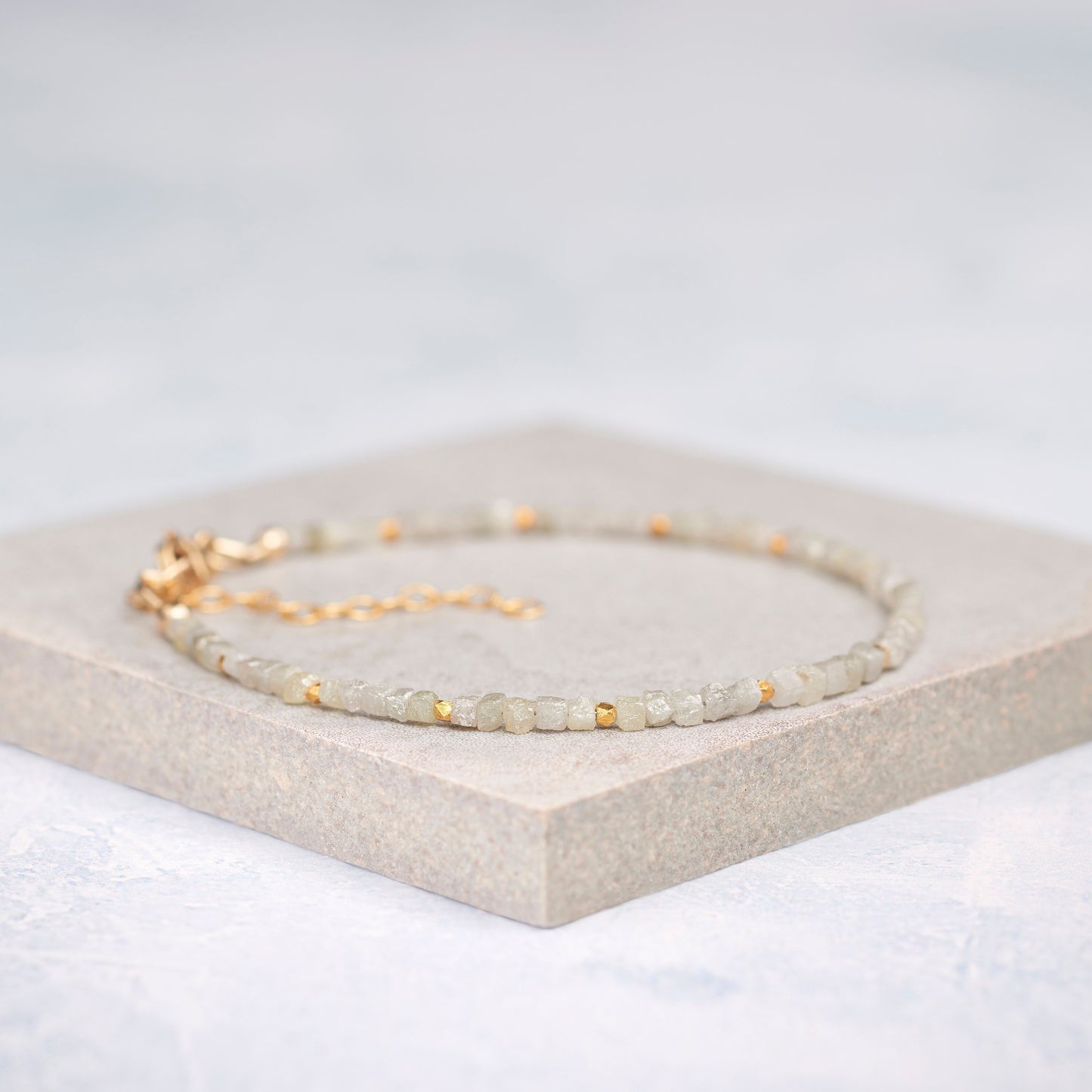 Dainty Raw Diamond Cube Bracelet