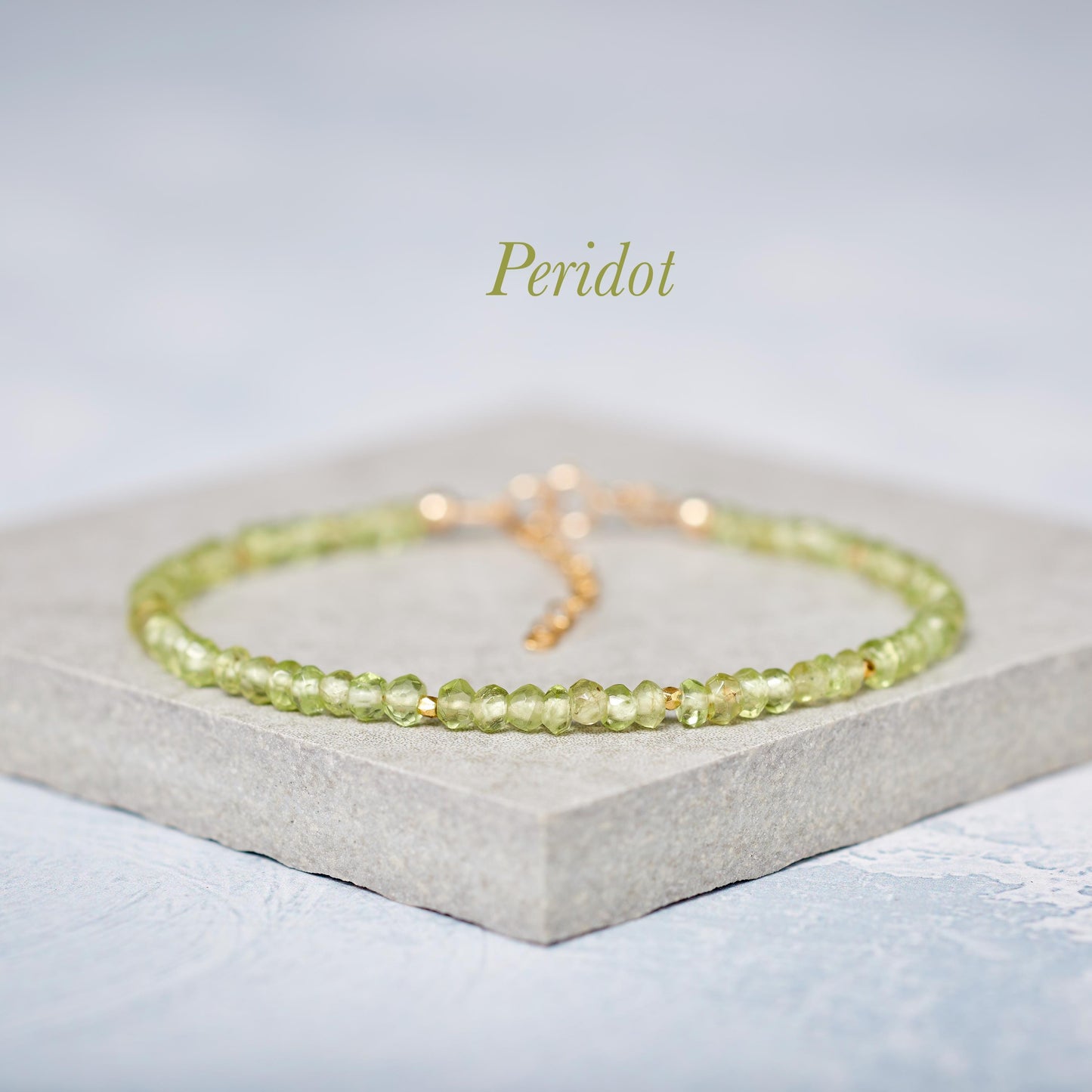 Peridot Dainty Gemstone Bracelet