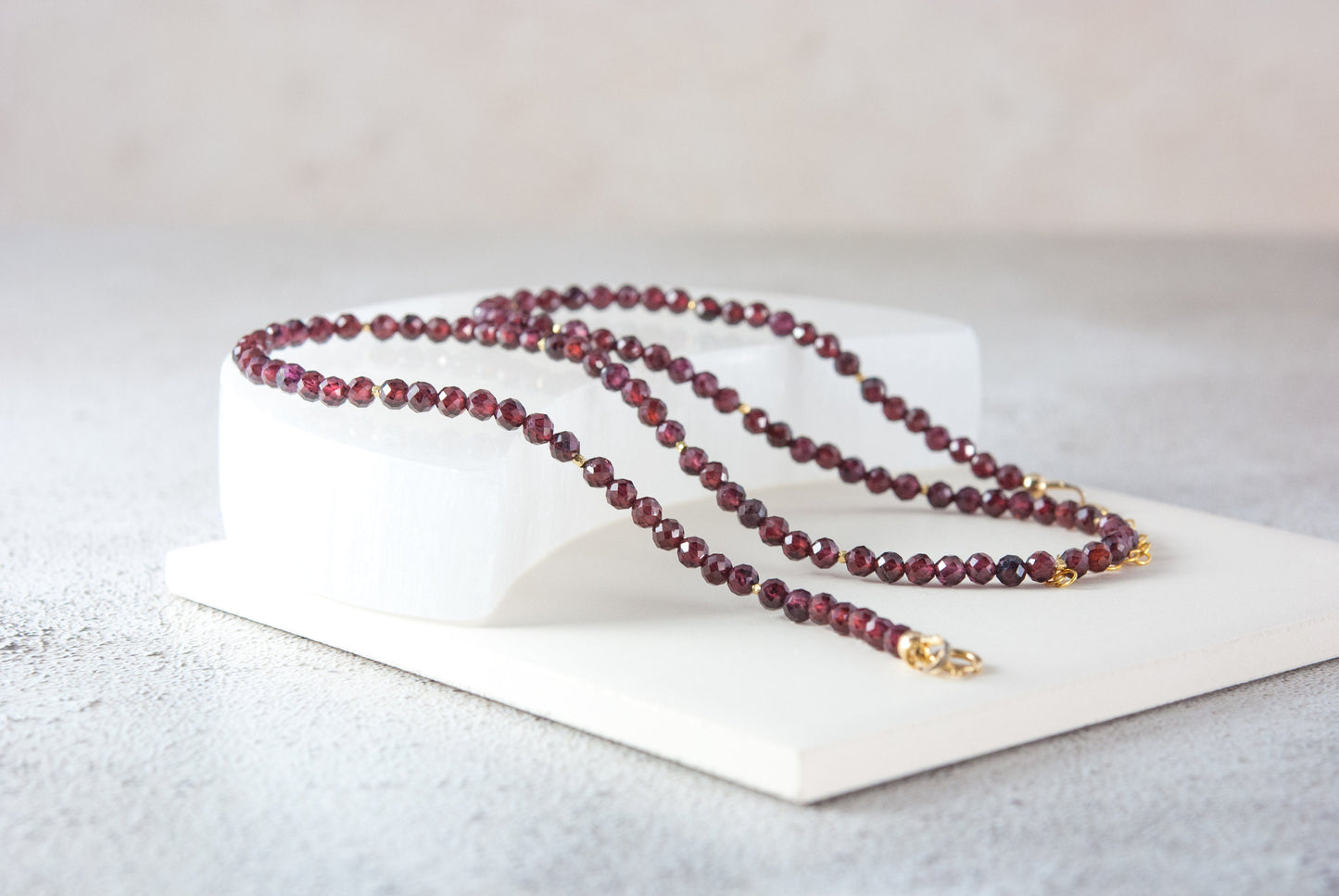 Dainty Red Garnet Dainty Gemstone Necklace