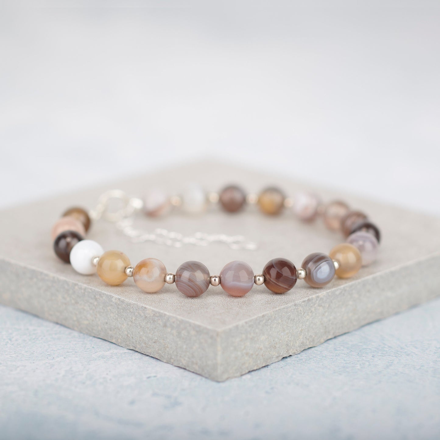 Botswana Agate Gemstone Bracelet