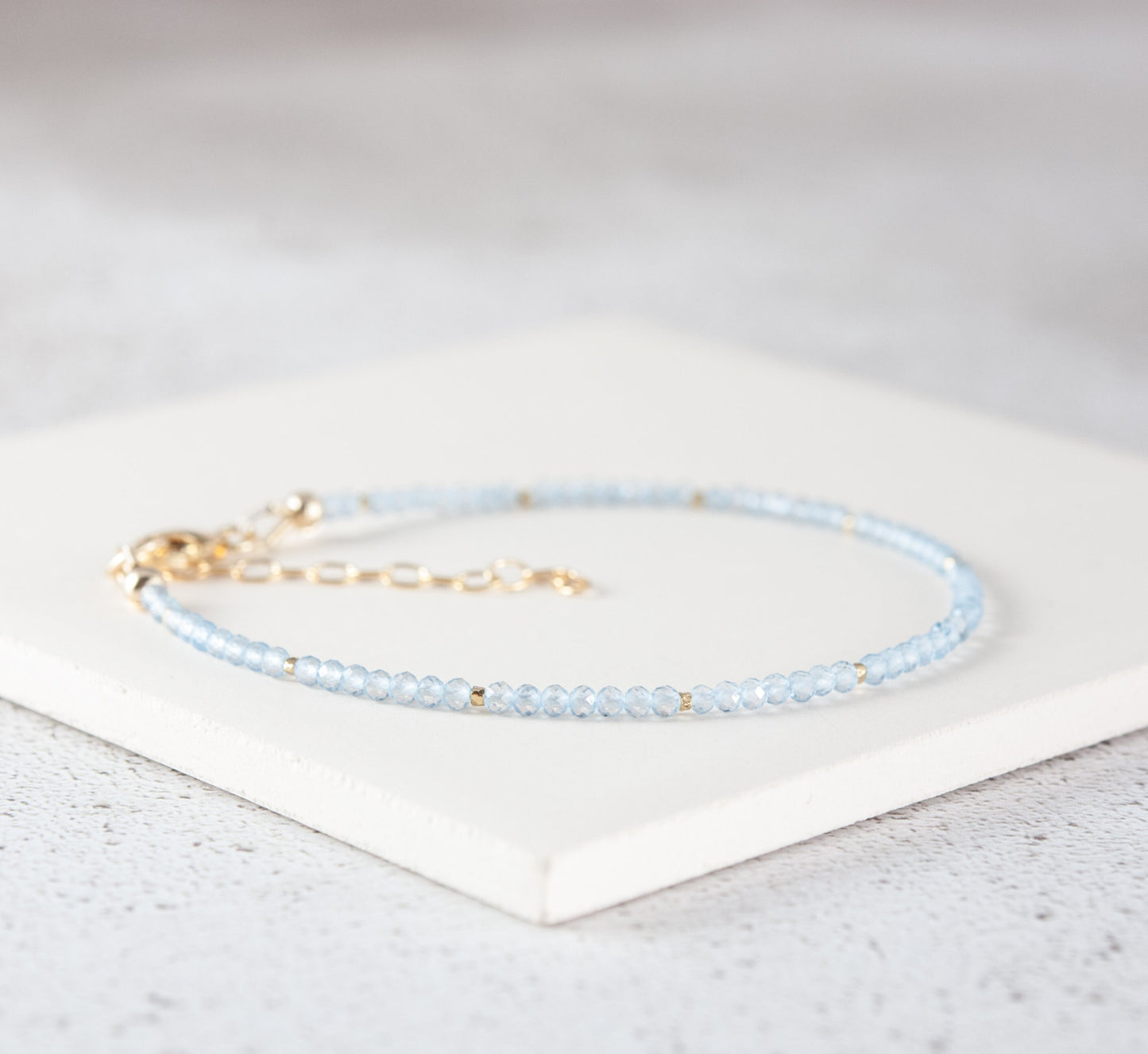 Dainty Sky Blue Topaz Gemstone Bracelet