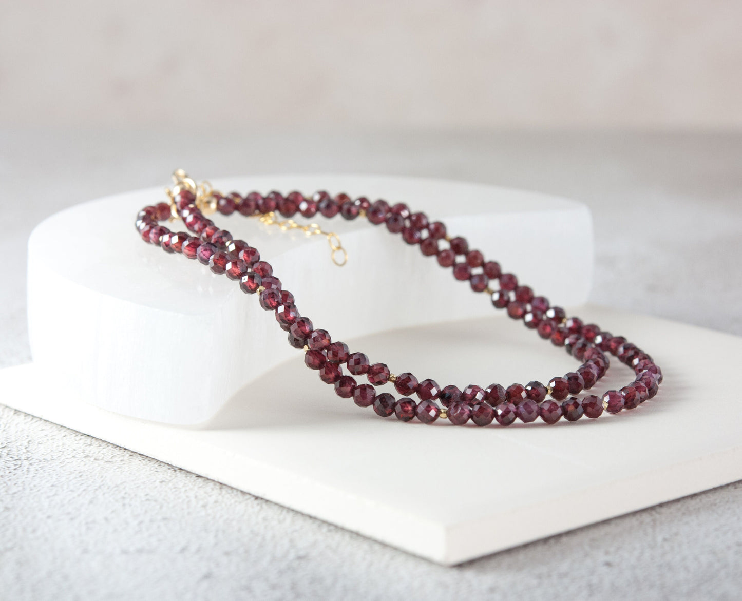 Dainty Red Garnet Dainty Gemstone Necklace
