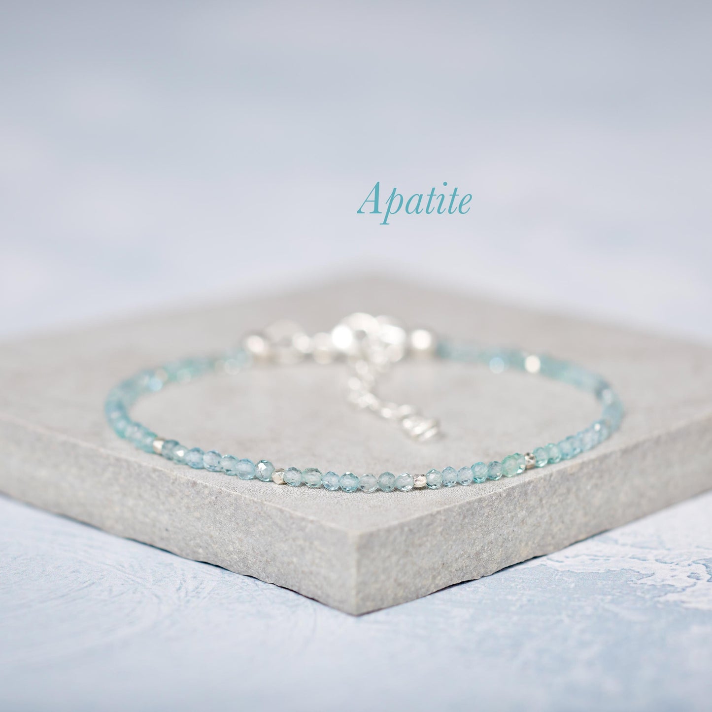Dainty Aqua Blue Apatite Bracelet