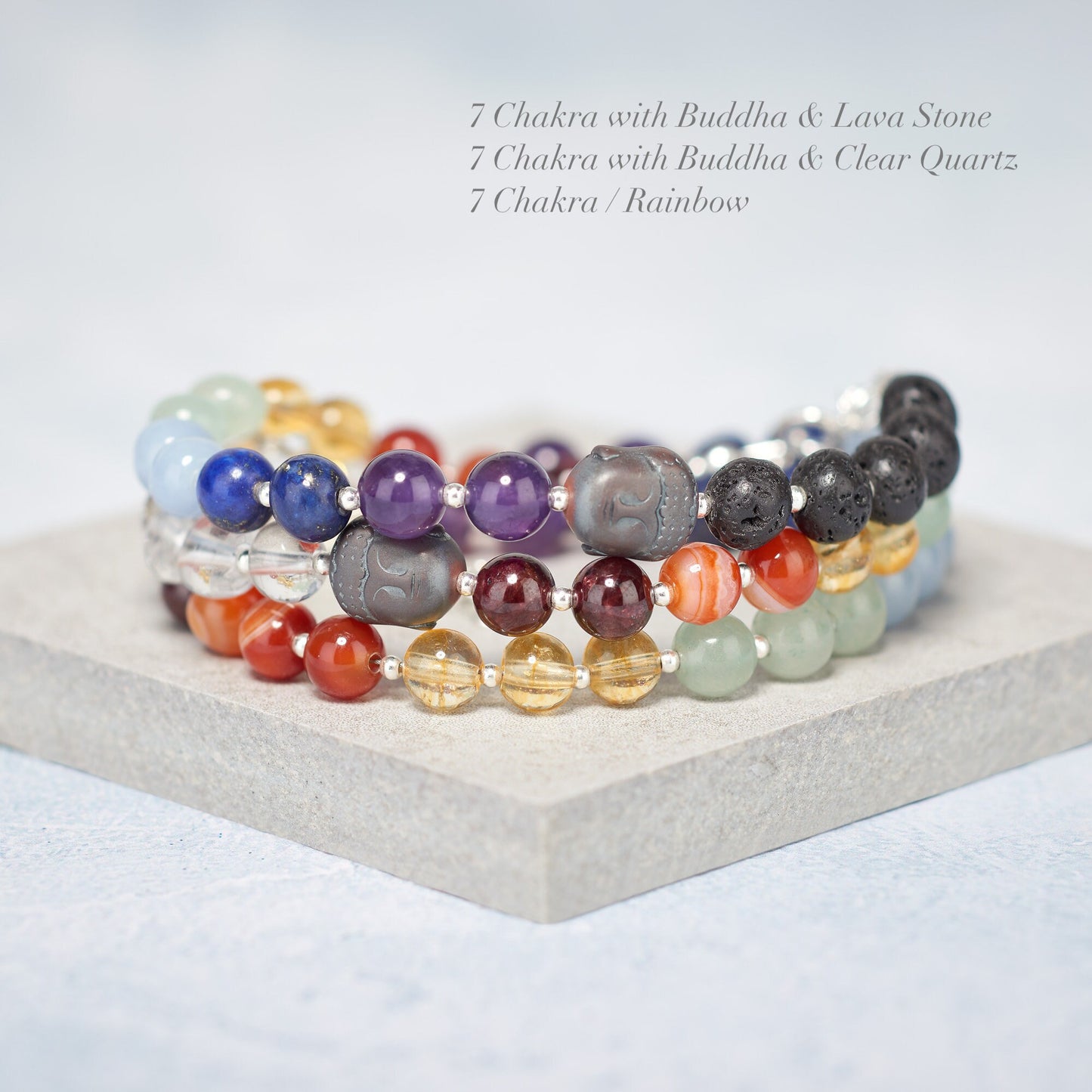 Seven Chakra Rainbow Gemstone Bracelet