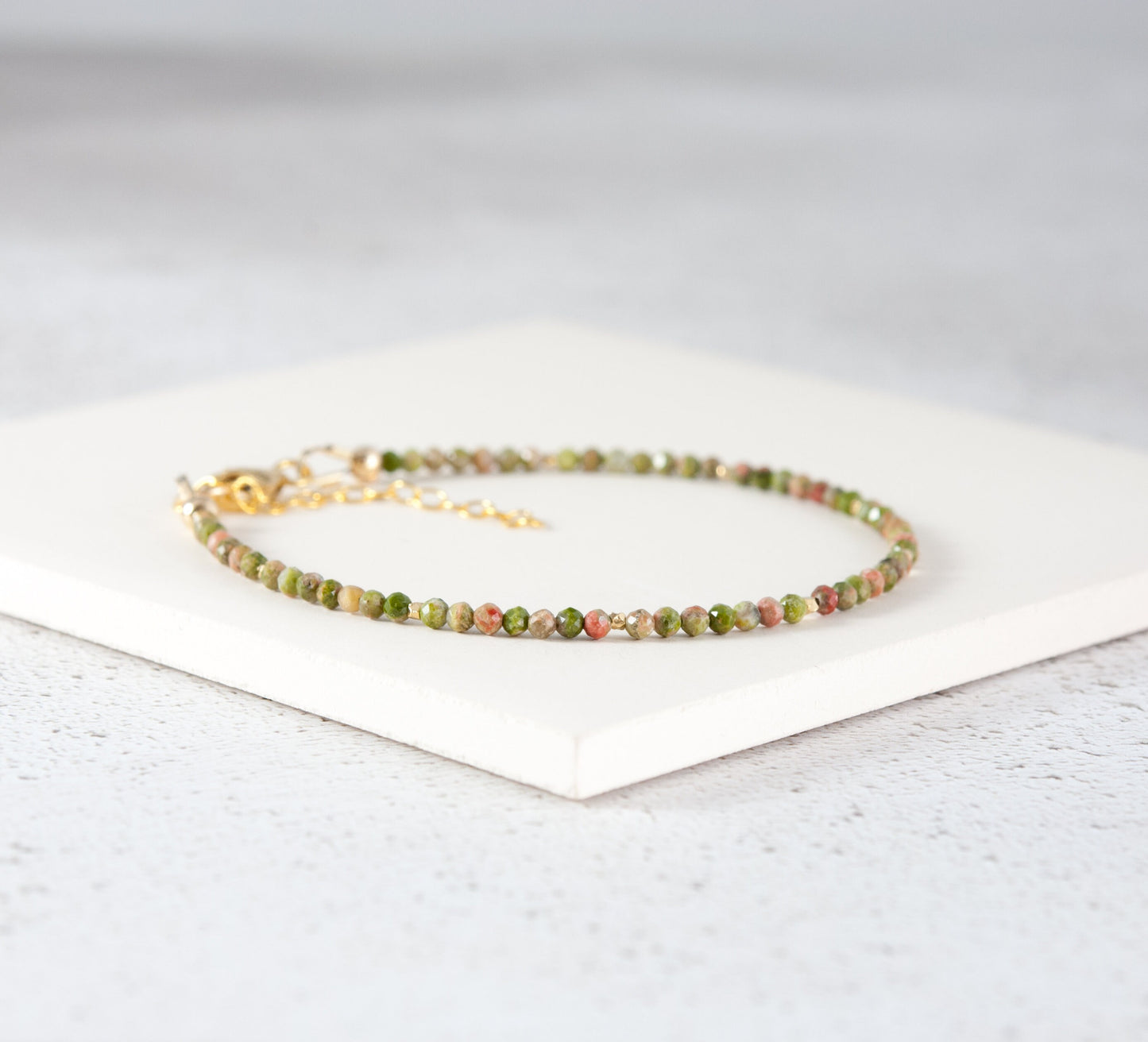 Dainty Unakite Gemstone Bracelet