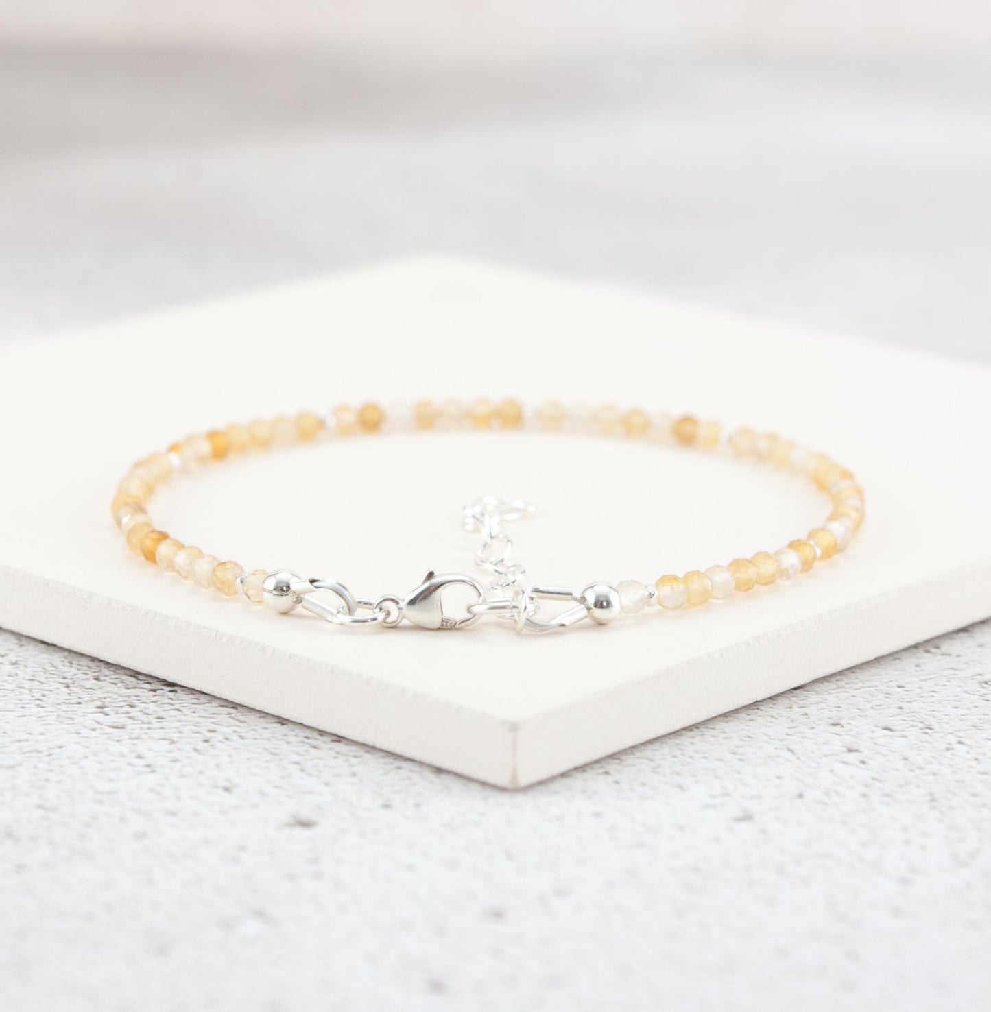 Dainty Citrine Gemstone Bracelet