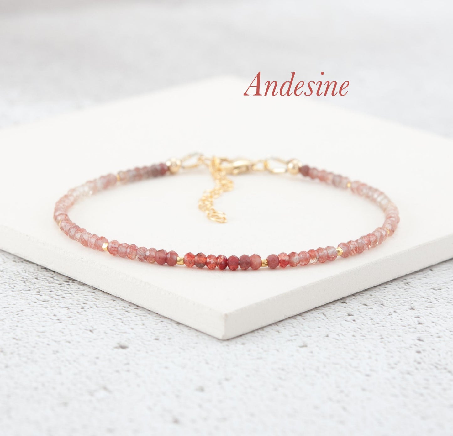 Dainty Andesine Gemstone Bracelet