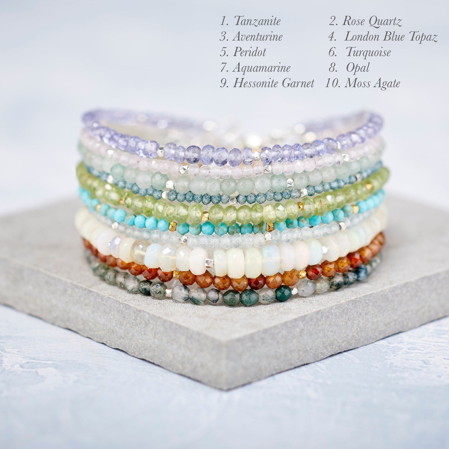 Dainty Chalcedony Gemstone Bracelet