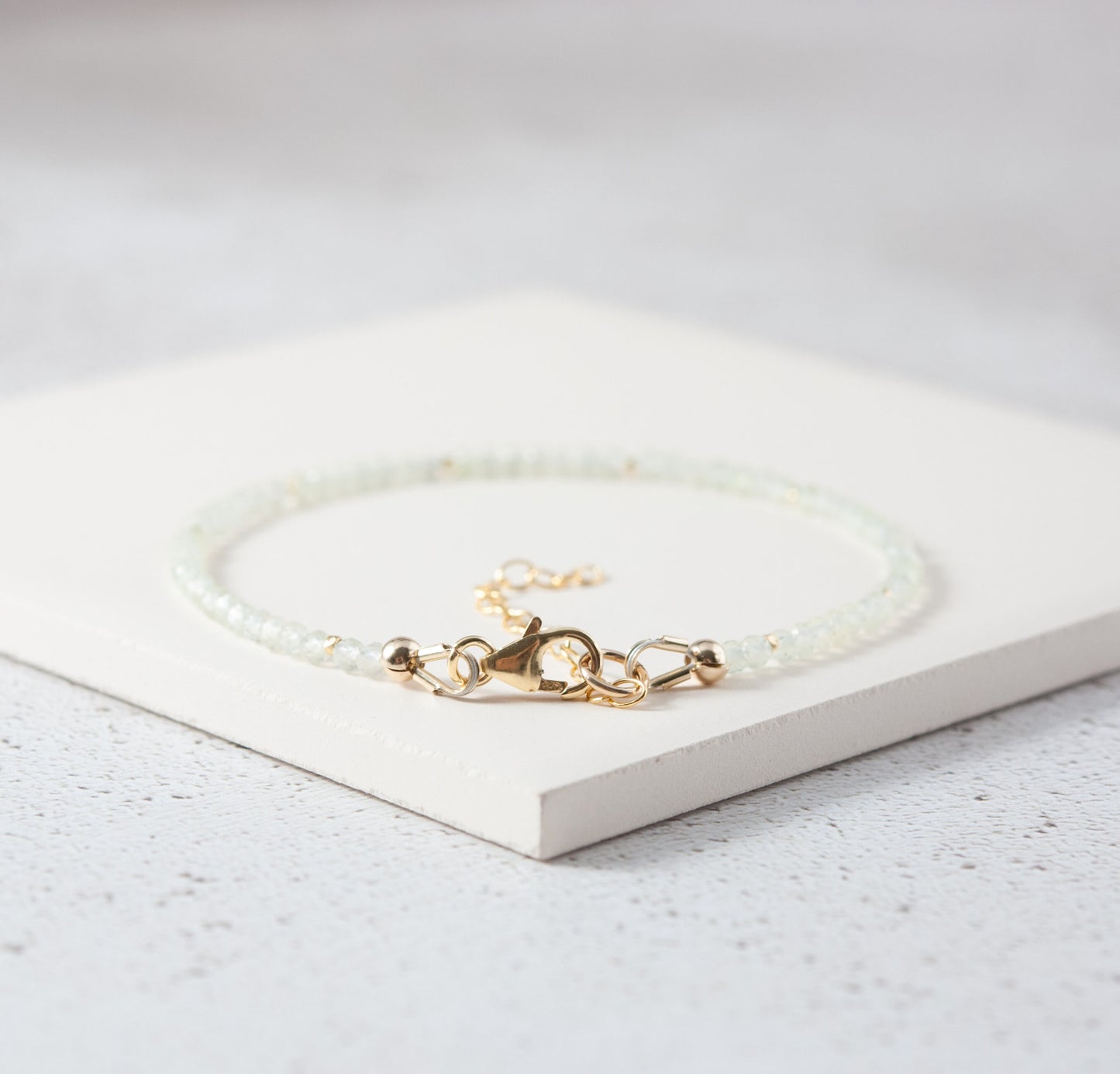 Dainty Prehnite Gemstone Bracelet