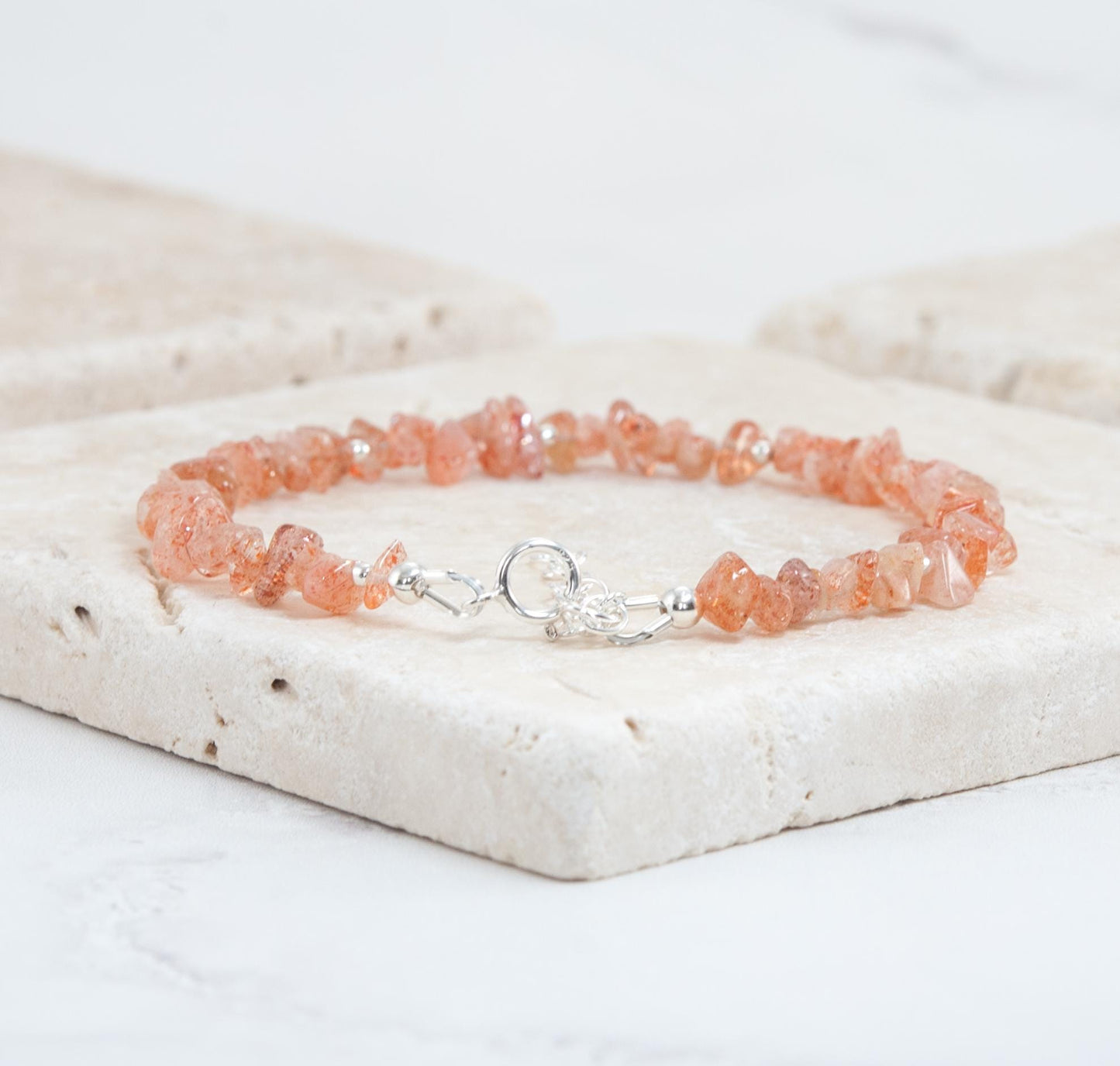 Raw Sunstone Gemstone Bracelet