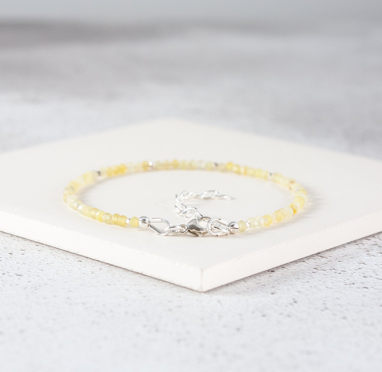 Dainty Yellow Opal Bracelet (AAA Grade)
