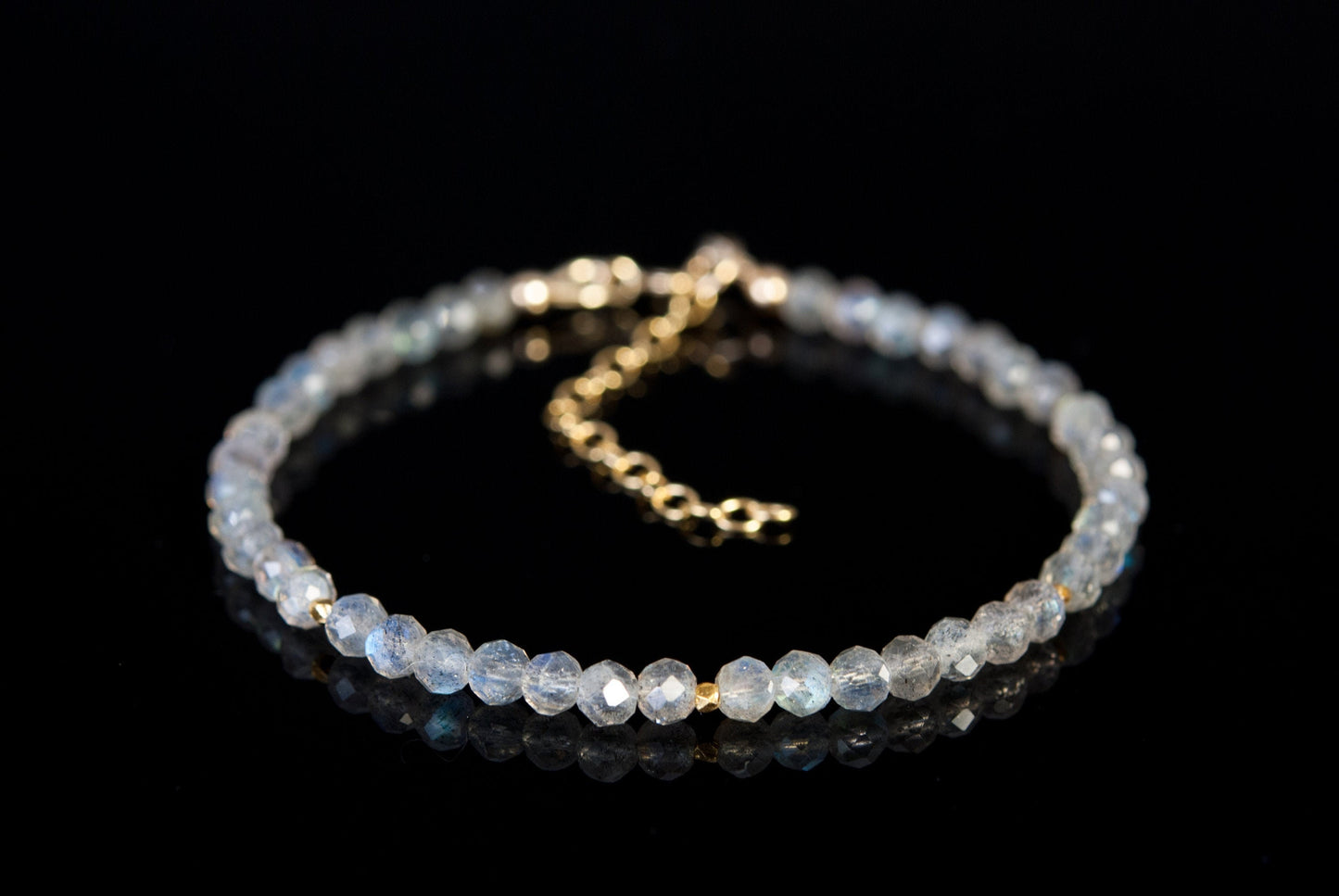 Dainty Labradorite Bracelet (AAA Grade, 3mm)