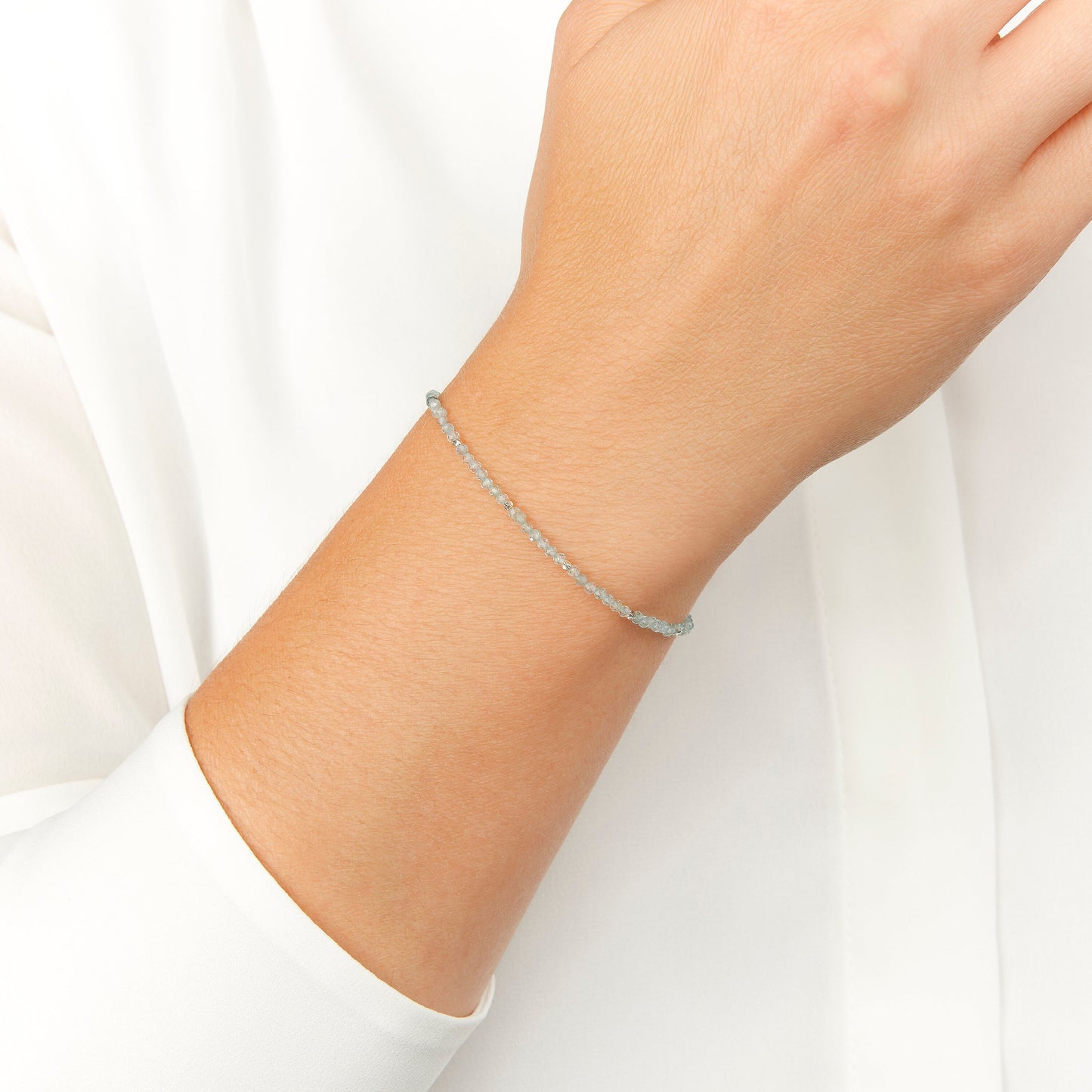 Dainty Aqua Blue Apatite Bracelet