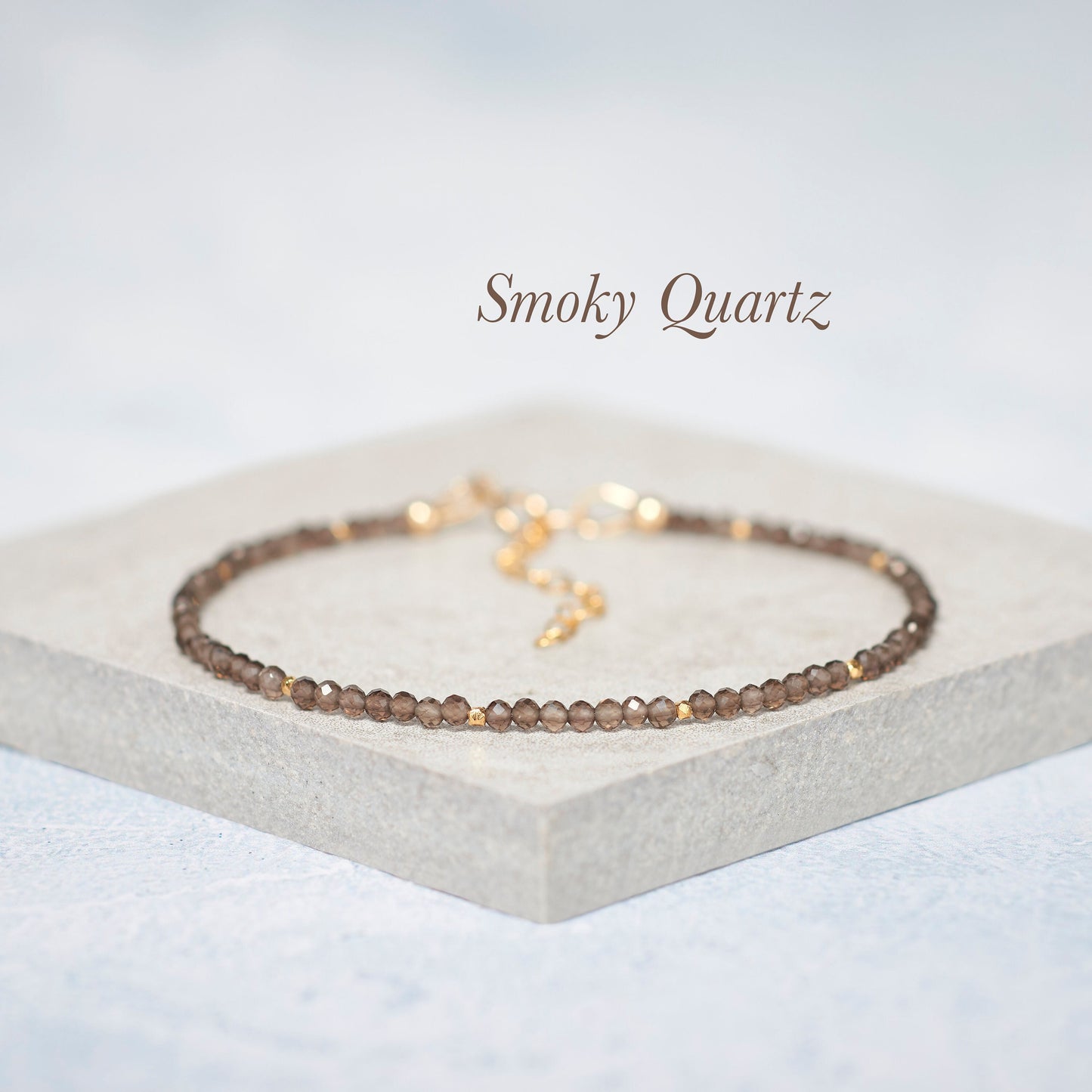 Dainty Smoky Quartz Gemstone Bracelet