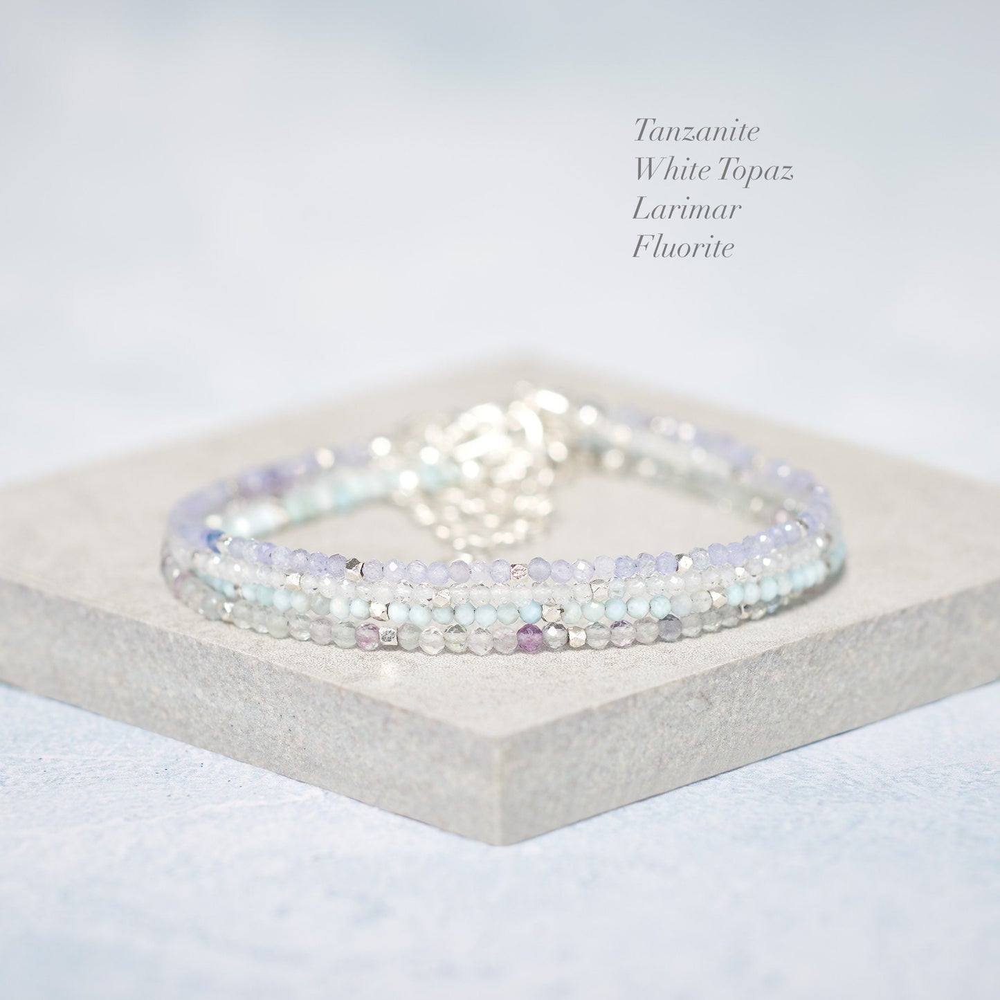 White Topaz Dainty Gemstone Bracelet