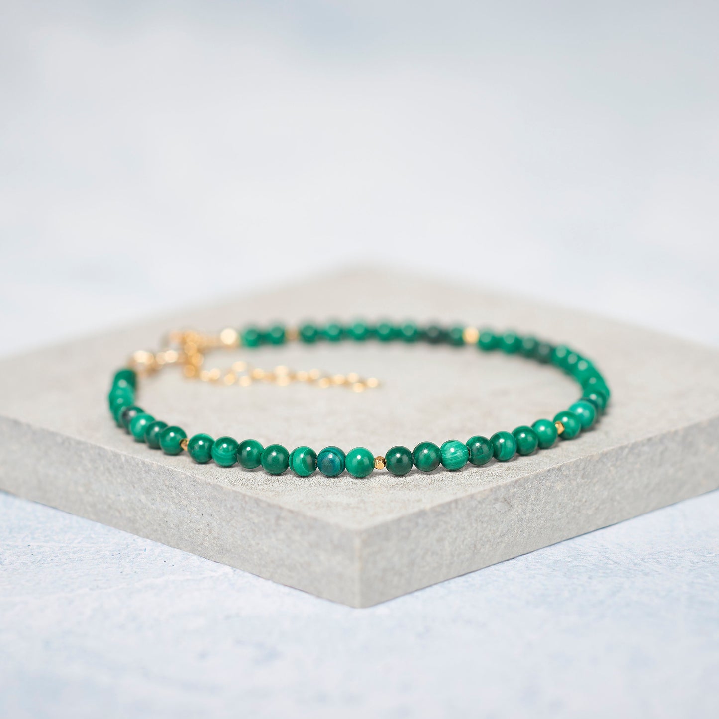 Dainty Malachite Gemstone Bracelet
