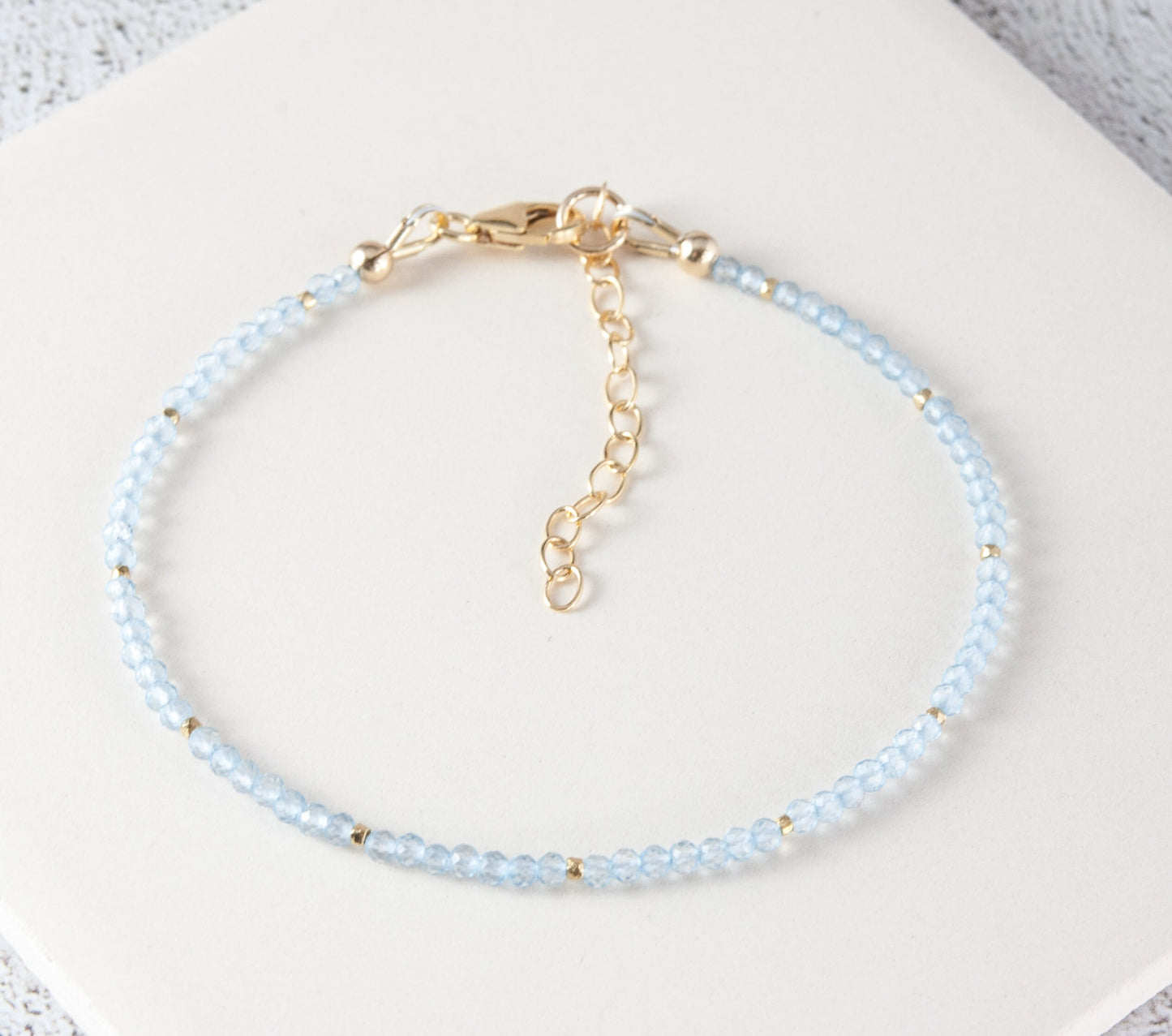 Dainty Sky Blue Topaz Gemstone Bracelet
