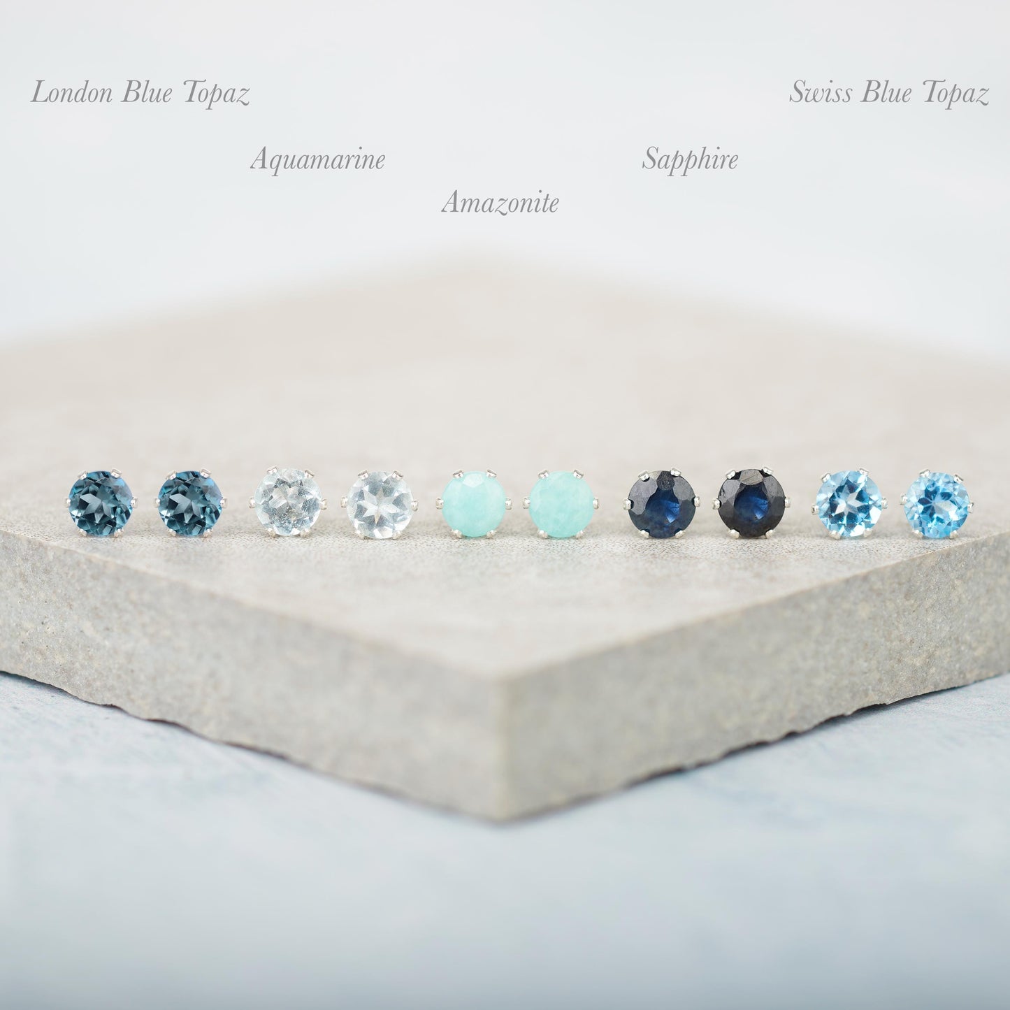 Dainty Lemon Quartz Gemstone Stud Earrings