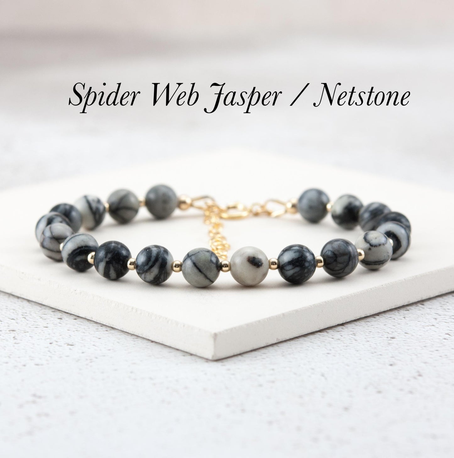 Netstone / Spider Web Jasper Gemstone Bracelet