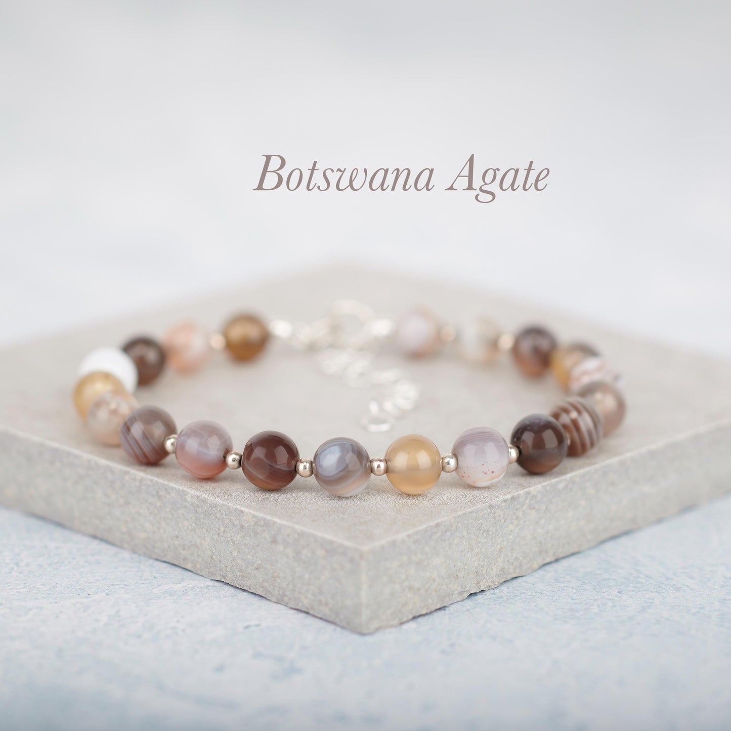 Botswana Agate Gemstone Bracelet