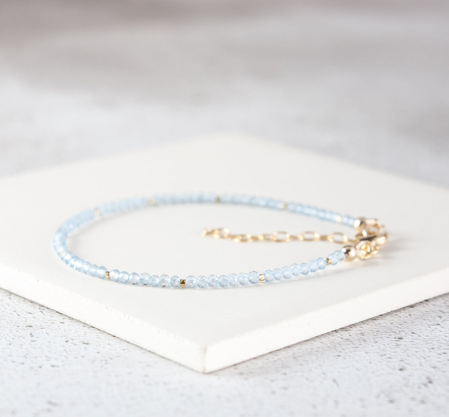 Dainty Sky Blue Topaz Gemstone Bracelet