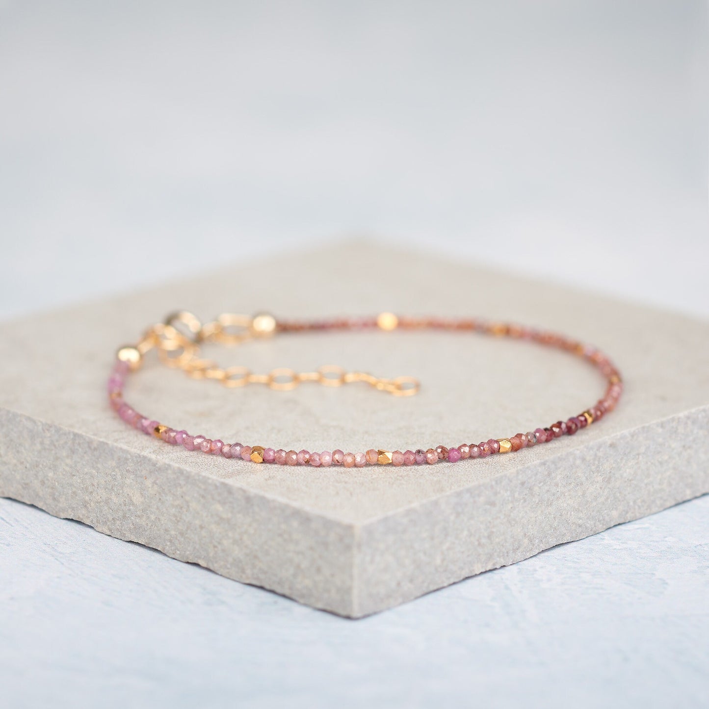 Dainty Ruby Gemstone Bracelet