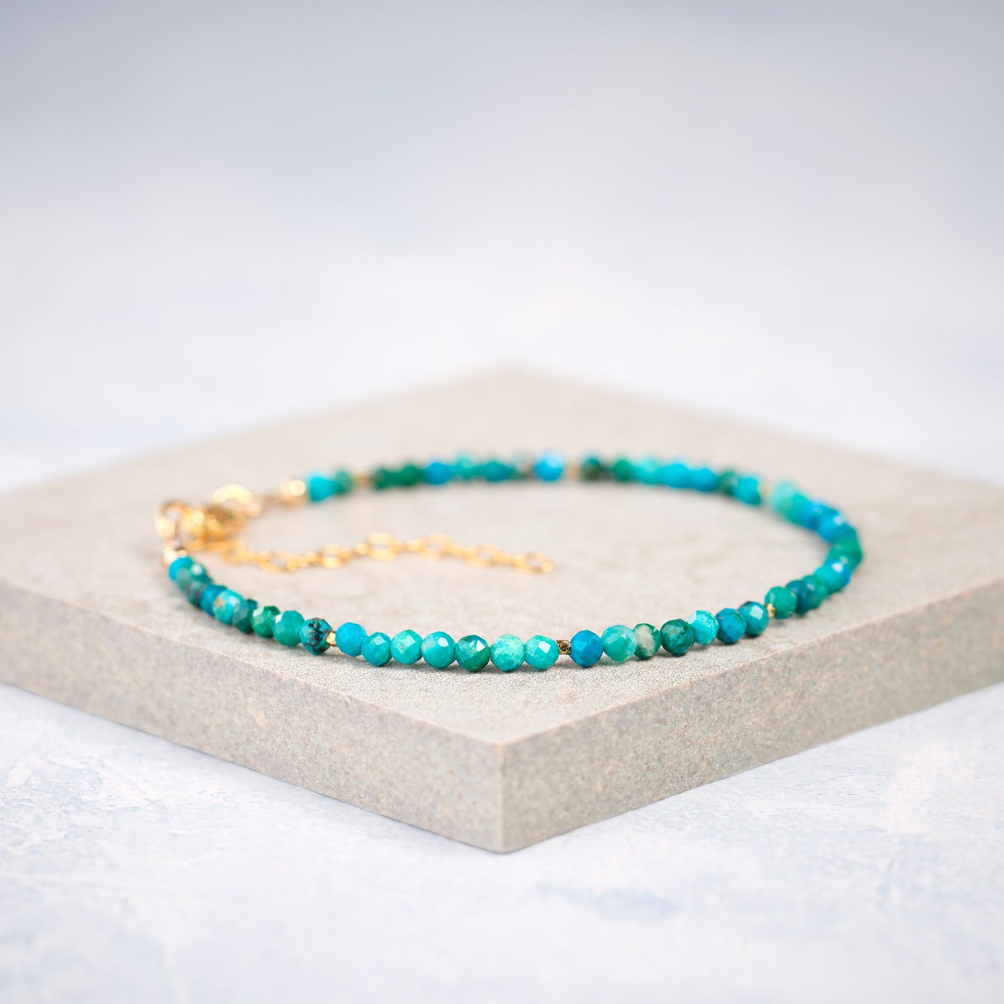 Dainty Chrysocolla Gemstone Bracelet