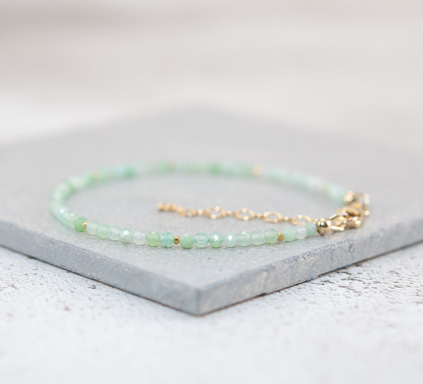Dainty Chrysoprase Gemstone Bracelet