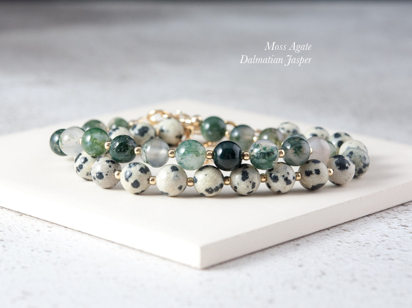Moss Agate Gemstone Bracelet