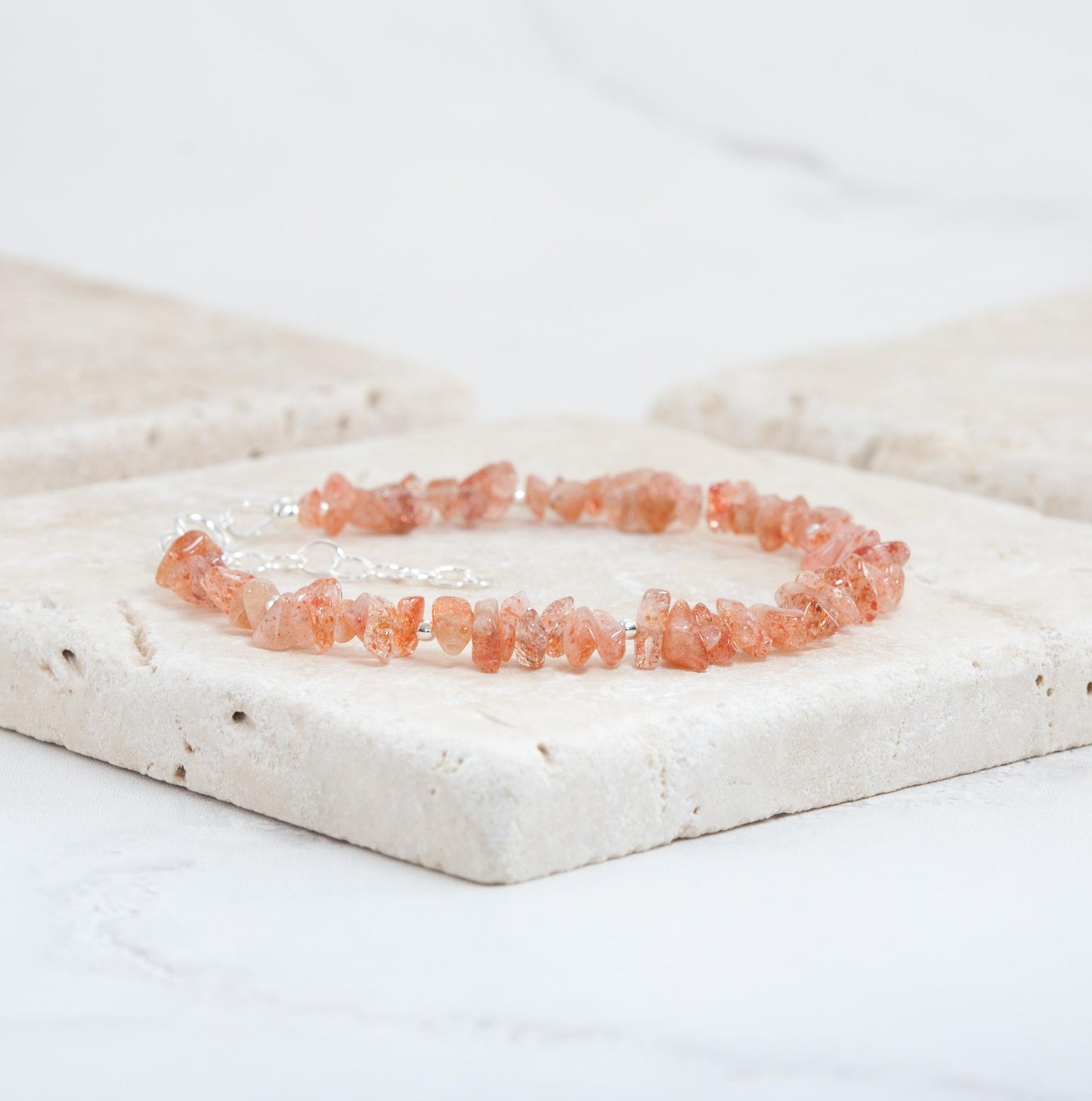Raw Sunstone Gemstone Bracelet