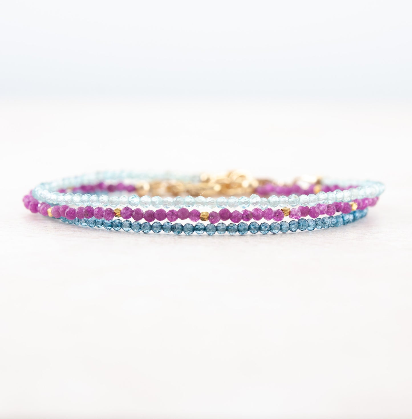 Dainty Pink Ruby Gemstone Bracelet