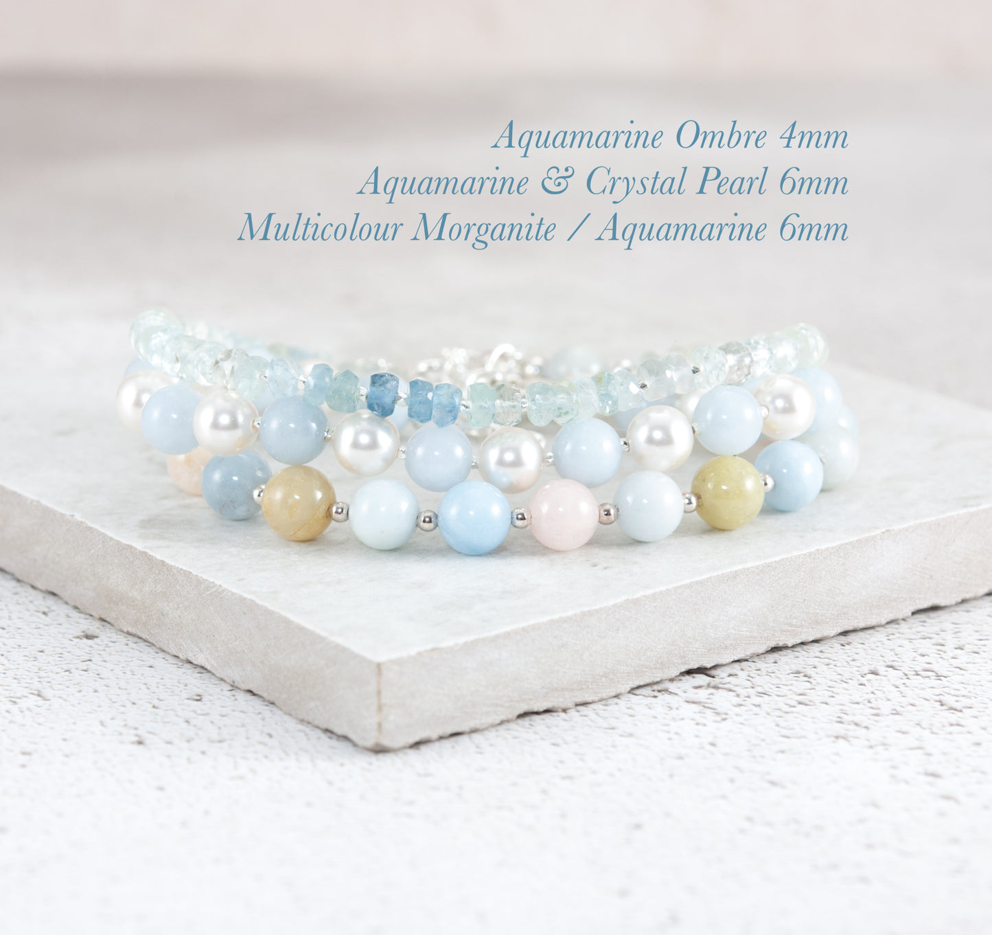 Morganite / Aquamarine Gemstone Bracelet