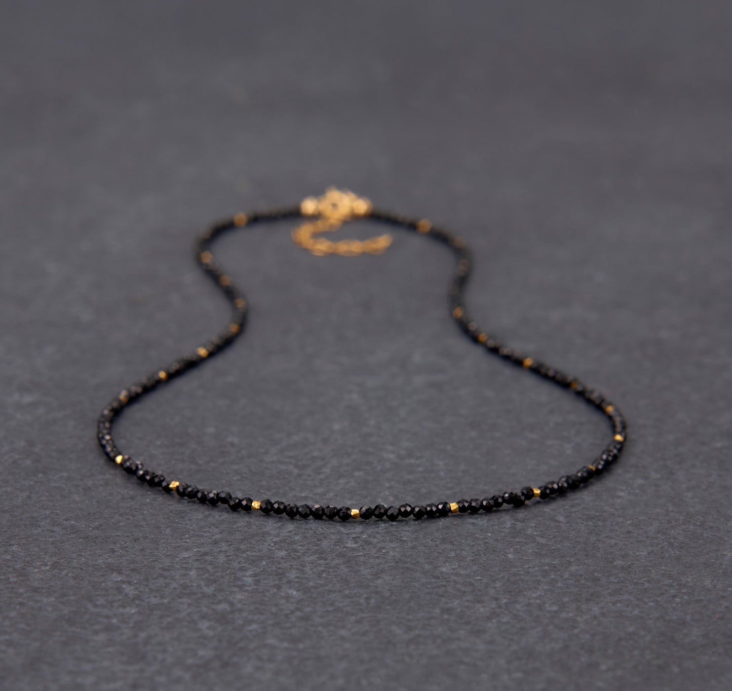Dainty Black Spinel Gemstone Necklace