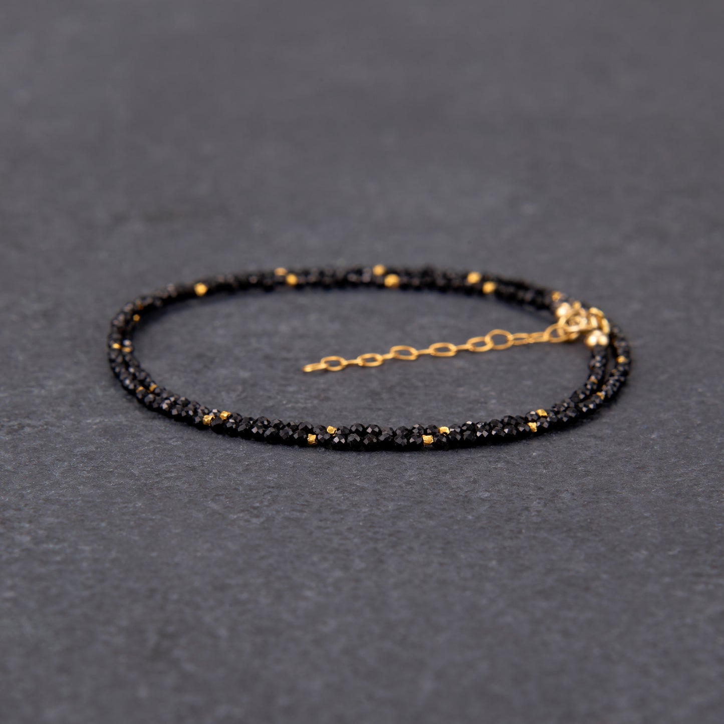 Dainty Black Spinel Gemstone Necklace