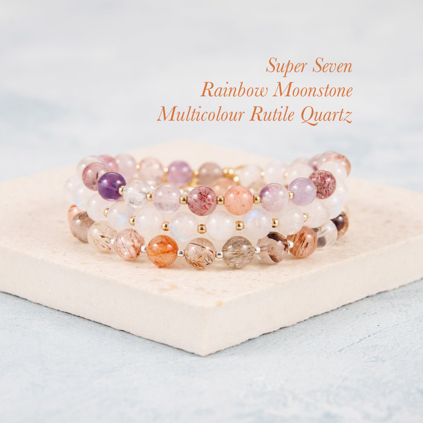 Multicolour Rutile Quartz Gemstone Bracelet