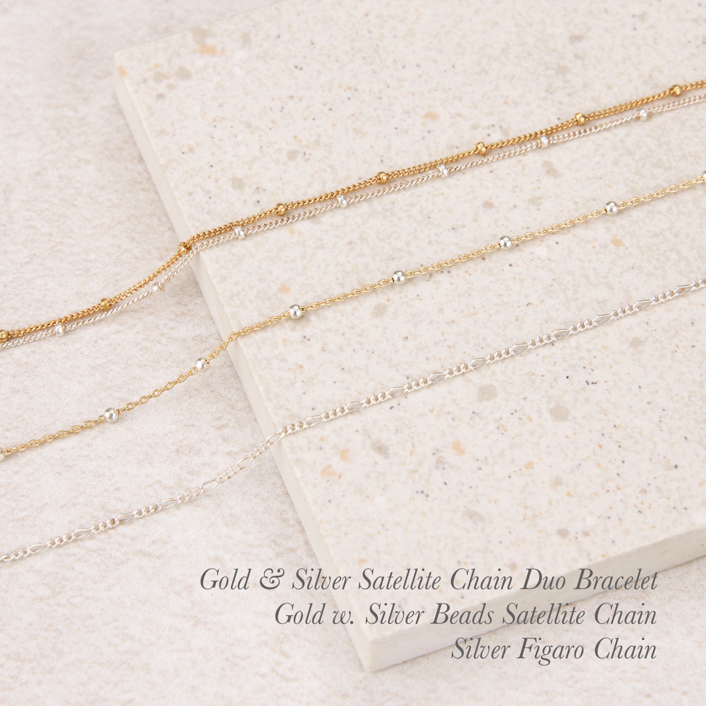Dainty Silver Figaro Chain Bracelet