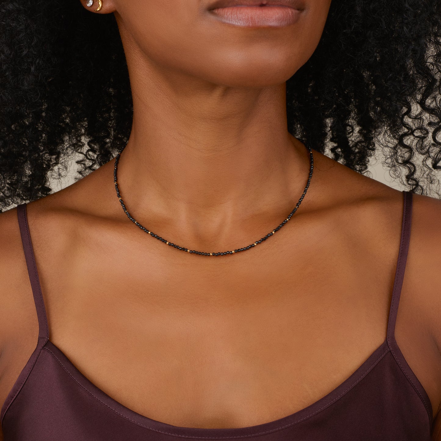 Dainty Black Spinel Gemstone Necklace