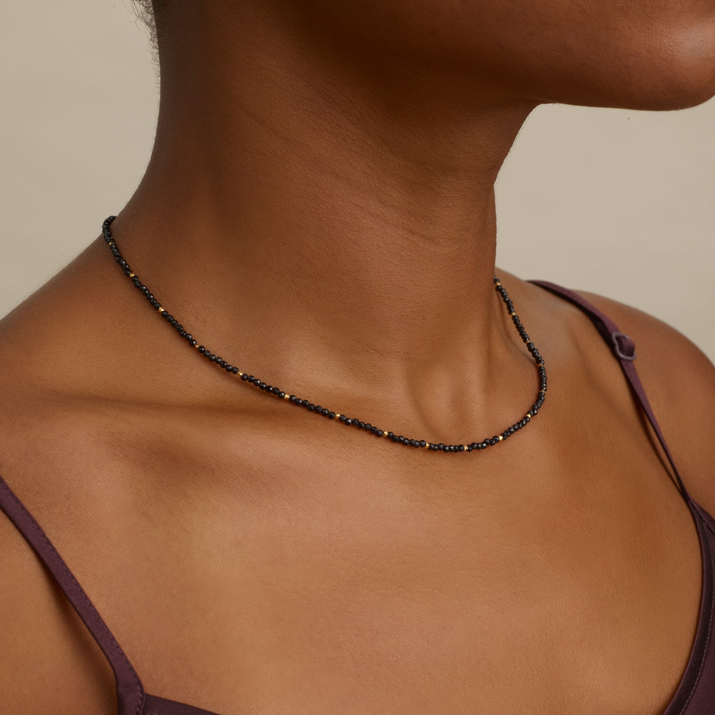 Dainty Black Spinel Gemstone Necklace