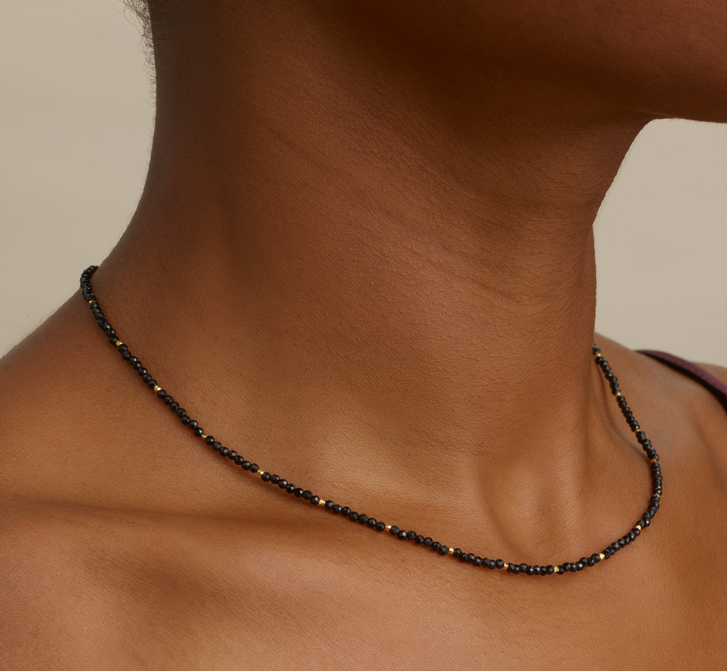 Dainty Black Spinel Gemstone Necklace