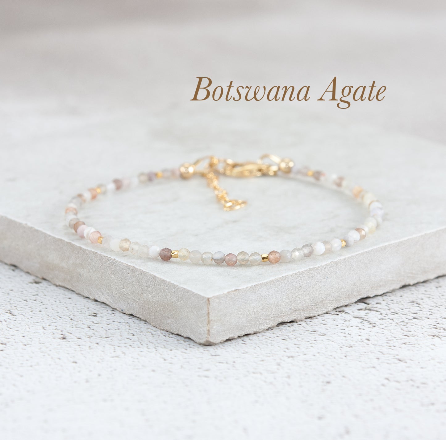 Dainty Botswana Agate Gemstone Bracelet